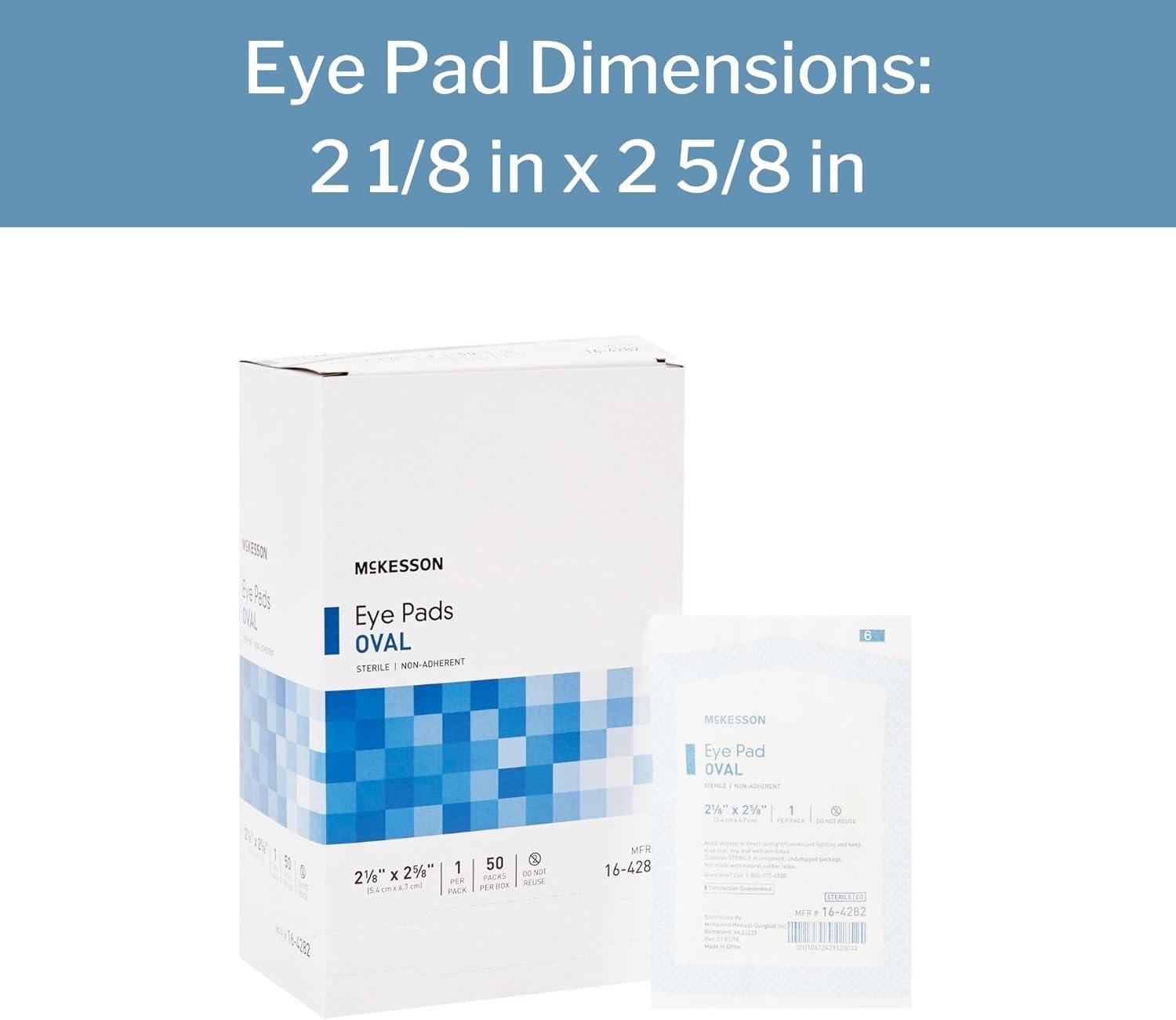 image:imageMcKesson Eye Pads Sterile Oval NonAdherent 2 18 in x 2 58 in 50 Count 1 Pack1 Count Pack of 50