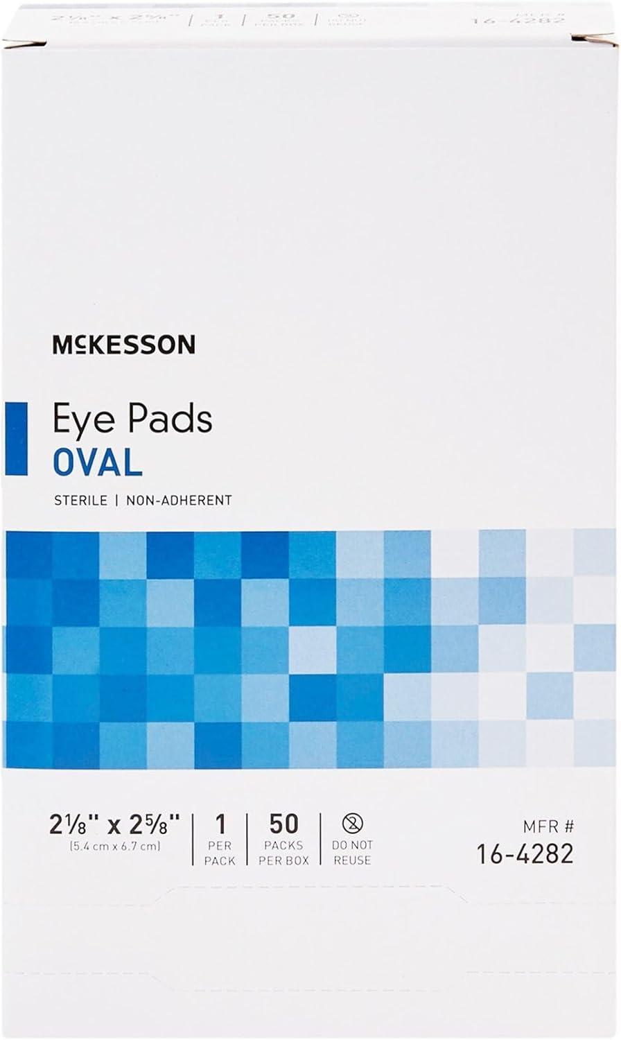 image:imageMcKesson Eye Pads Sterile Oval NonAdherent 2 18 in x 2 58 in 50 Count 1 Pack1 Count Pack of 50