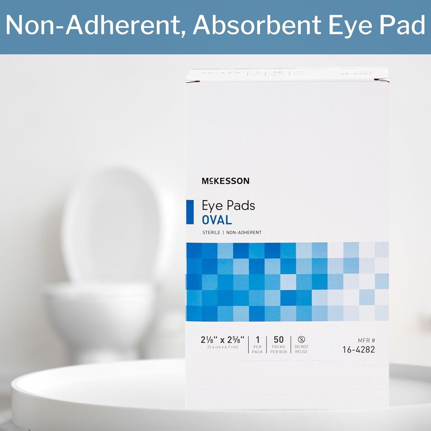 image:imageMcKesson Eye Pads Sterile Oval NonAdherent 2 18 in x 2 58 in 50 Count 1 Pack1 Count Pack of 50