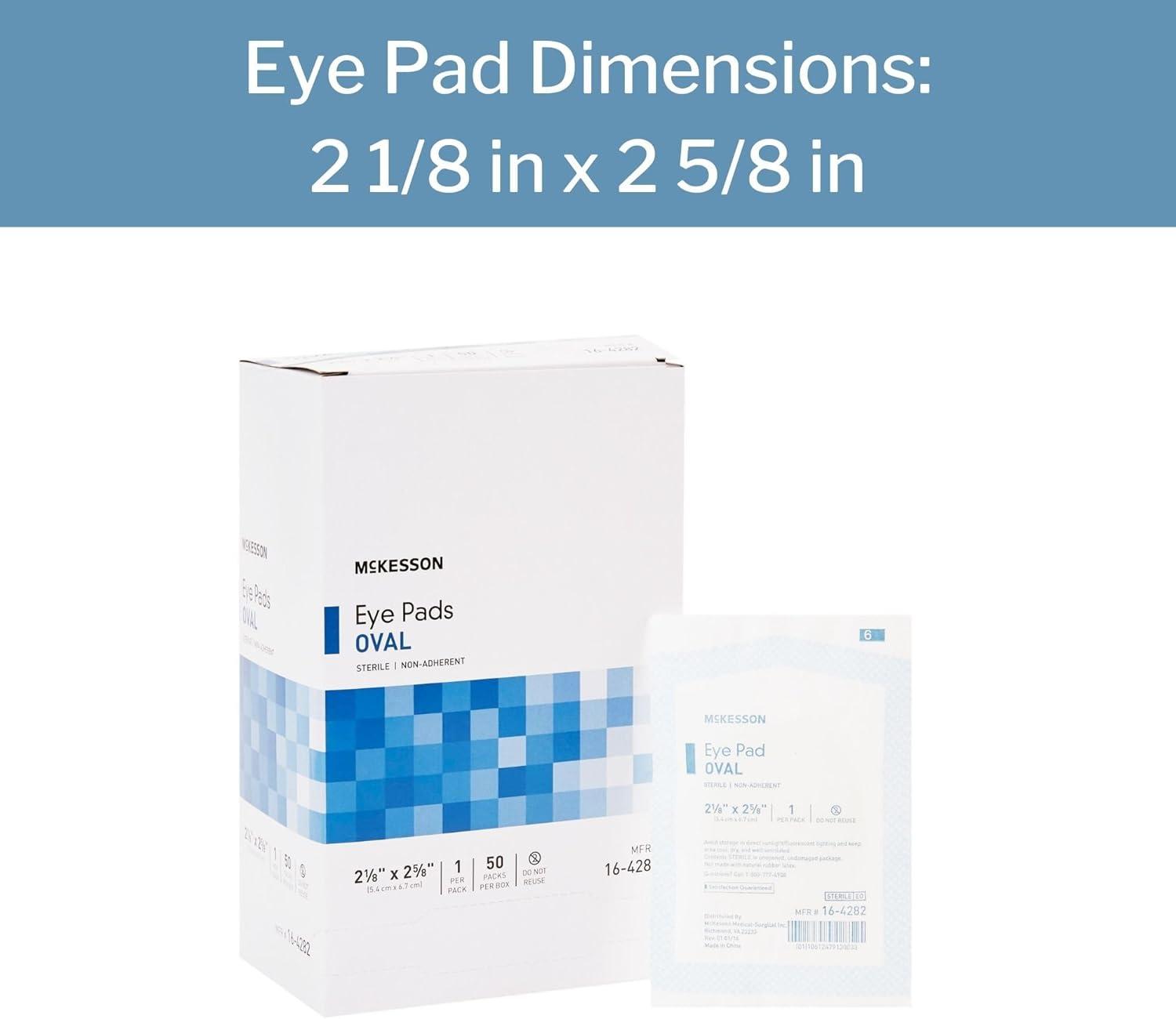 image:imageMcKesson Eye Pads Sterile Oval NonAdherent 2 18 in x 2 58 in 50 Count 12 Packs 600 Total