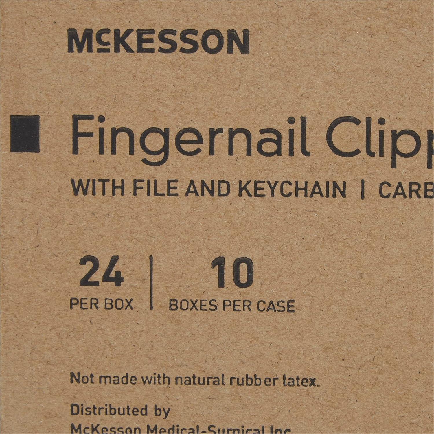 image:imageMcKesson Fingernail Clippers with File Steel Nail Clippers with Thumb Squeeze Lever and Keychain 544 mm x 135 mm 240 Count124 X 544 X 135 mm 240 ct