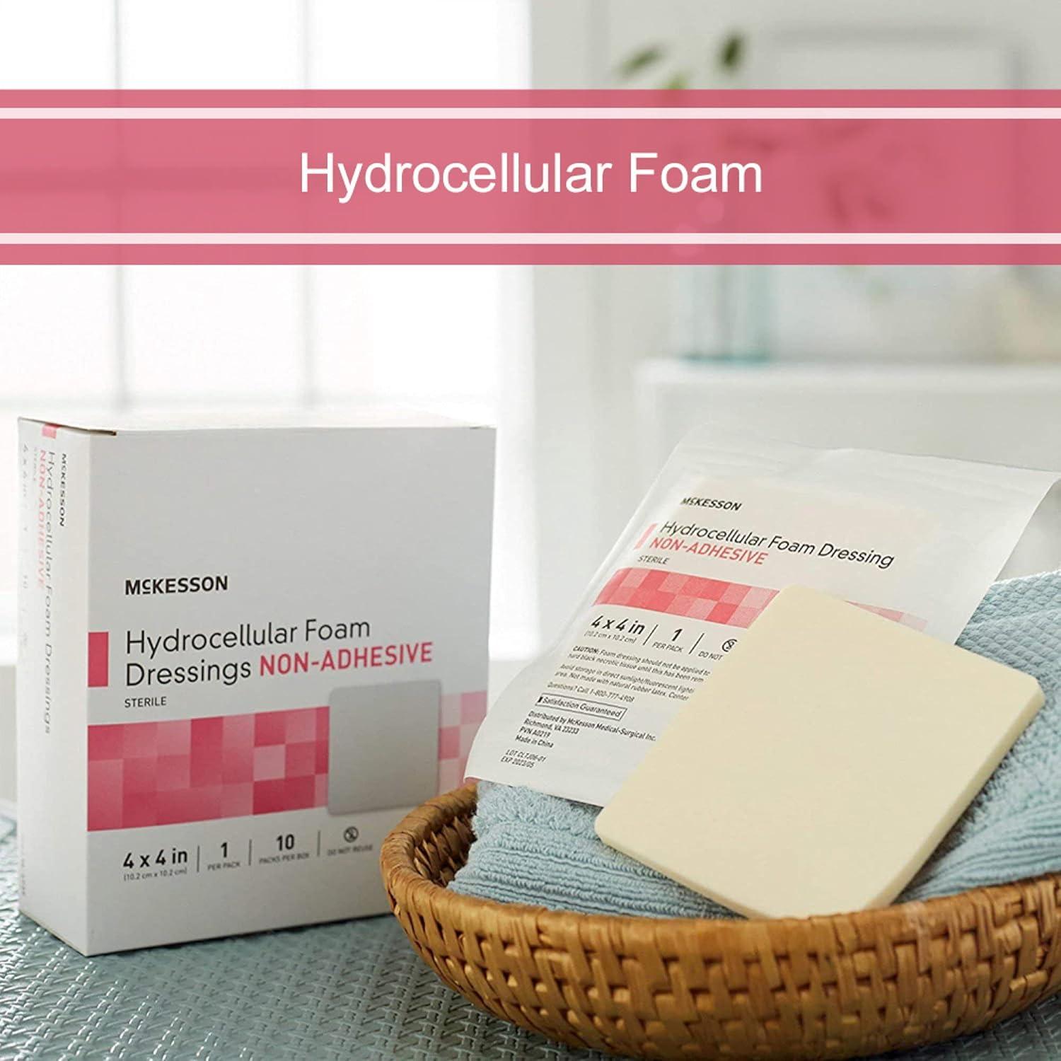 image:imageMcKesson Hydrocellular Foam Dressings Sterile NonAdhesive Pad 4 in x 4 in 10 Count 10 Packs 100 Total10 Count Pack of 1