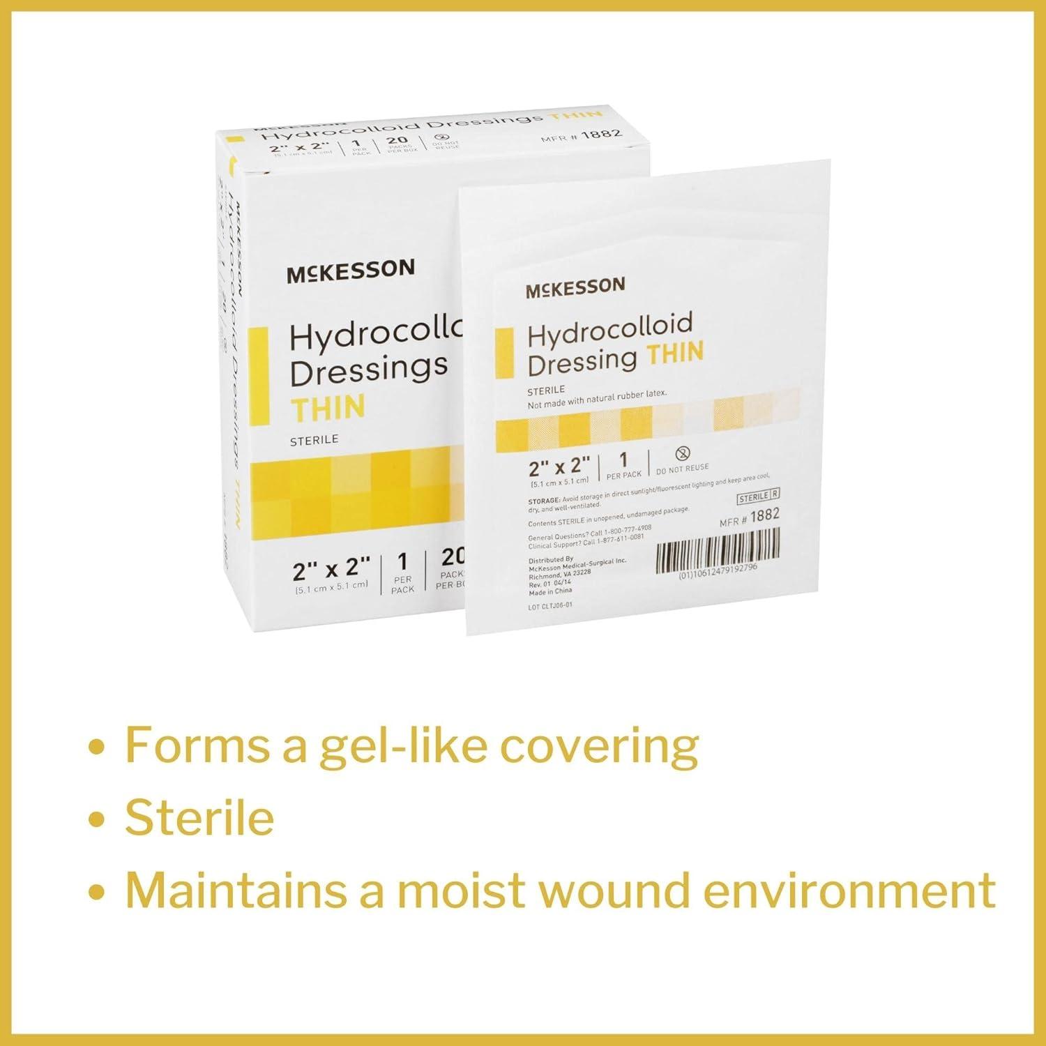 image:imageMcKesson Hydrocolloid Dressing Sacral Thin 10 Dressings SelfAdhesive Sterile Bandage Waterproof Patch for Bed Sore Mild Burn Blister Acne Care 6 in x 7 in2 x 2 Inch