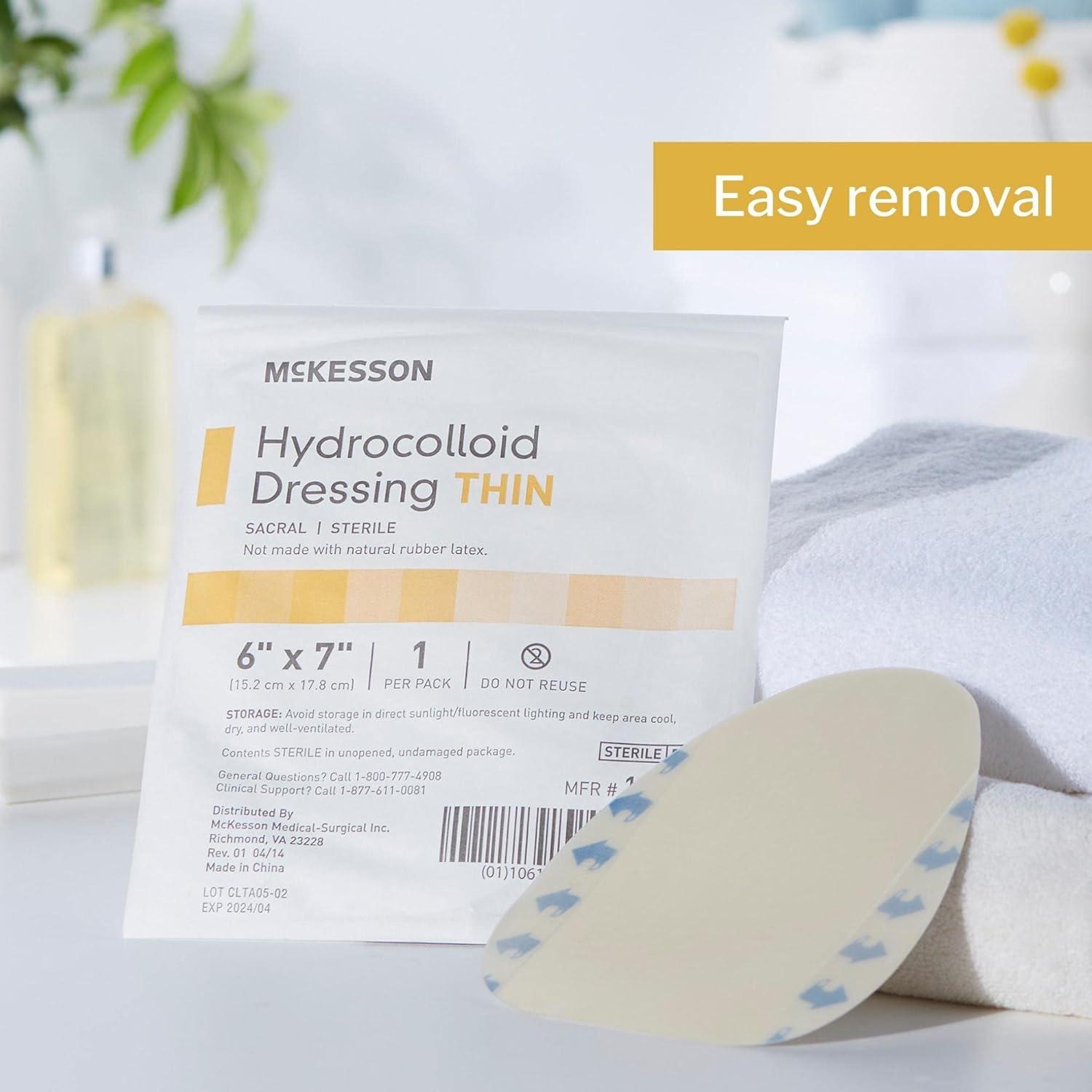 image:imageMcKesson Hydrocolloid Dressing Sacral Thin 10 Dressings SelfAdhesive Sterile Bandage Waterproof Patch for Bed Sore Mild Burn Blister Acne Care 6 in x 7 in6 x 7 Inch