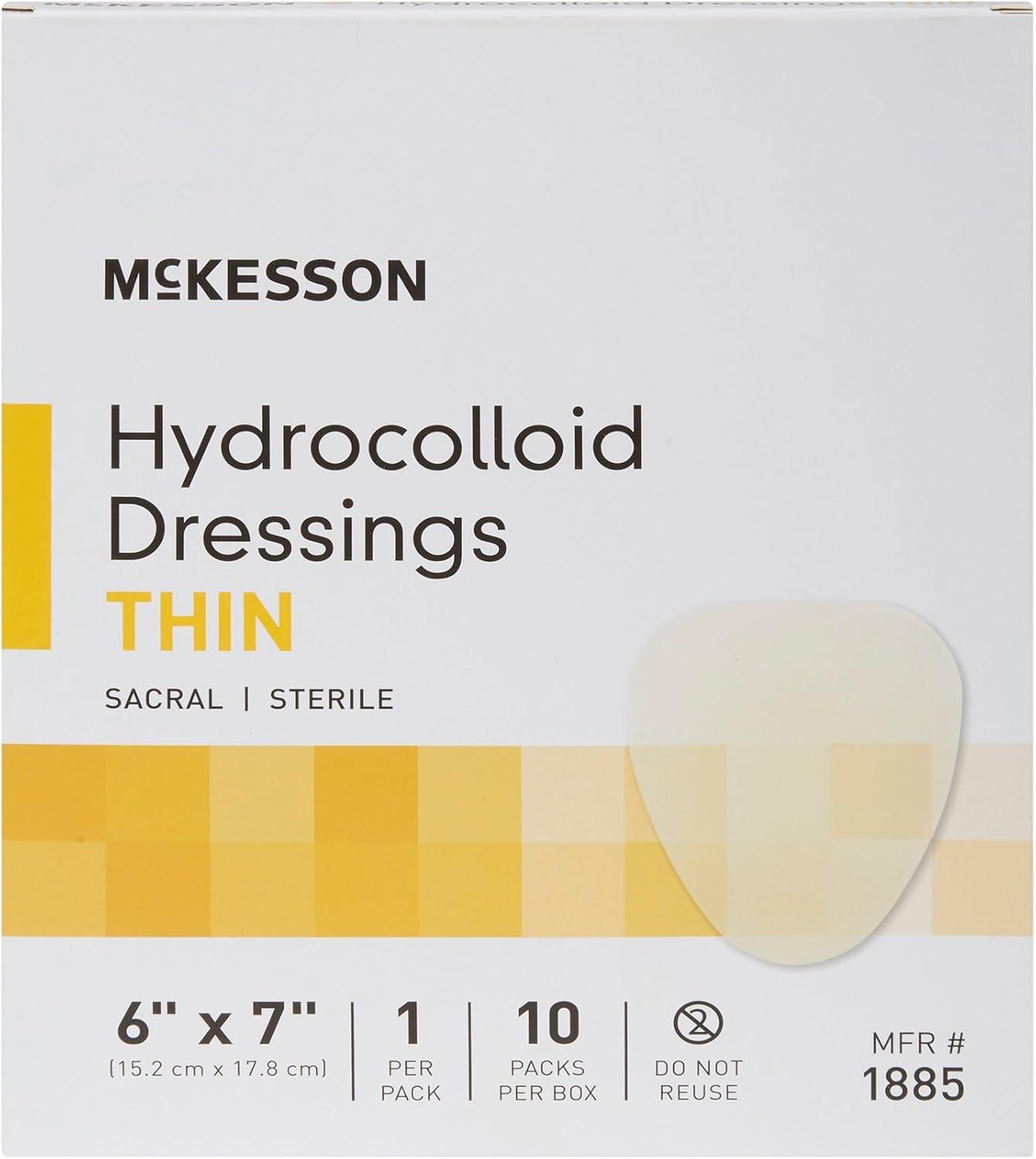 image:imageMcKesson Hydrocolloid Dressing Sacral Thin 10 Dressings SelfAdhesive Sterile Bandage Waterproof Patch for Bed Sore Mild Burn Blister Acne Care 6 in x 7 in6 x 7 Inch