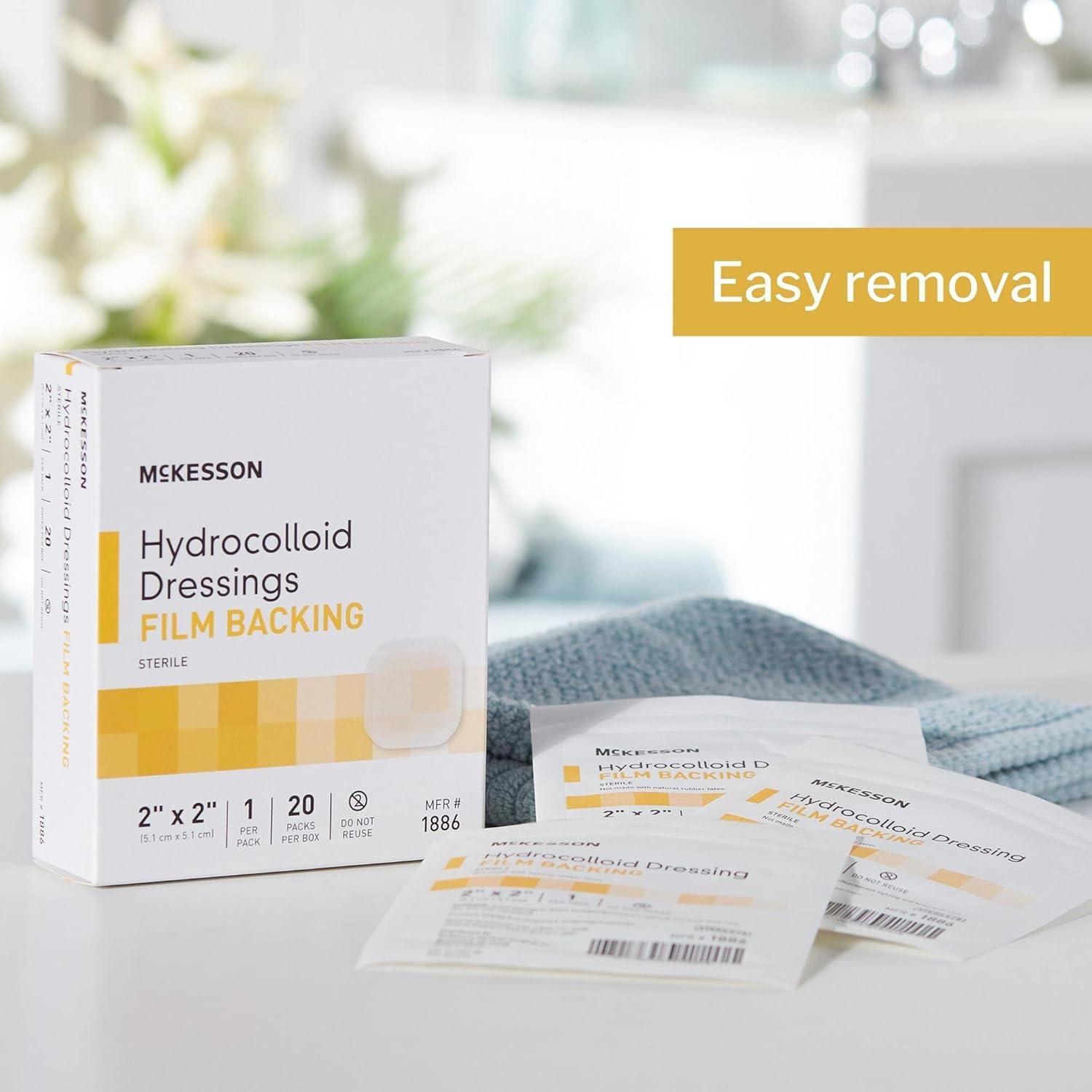 image:imageMcKesson Hydrocolloid Dressing Sterile Sacral Film Backing 5 Dressings  SelfAdhesive Sterile Bandage Waterproof Patch for Bed Sore Mild Burn Blister Acne Care  6 in x 7 in2 x 2 Inch