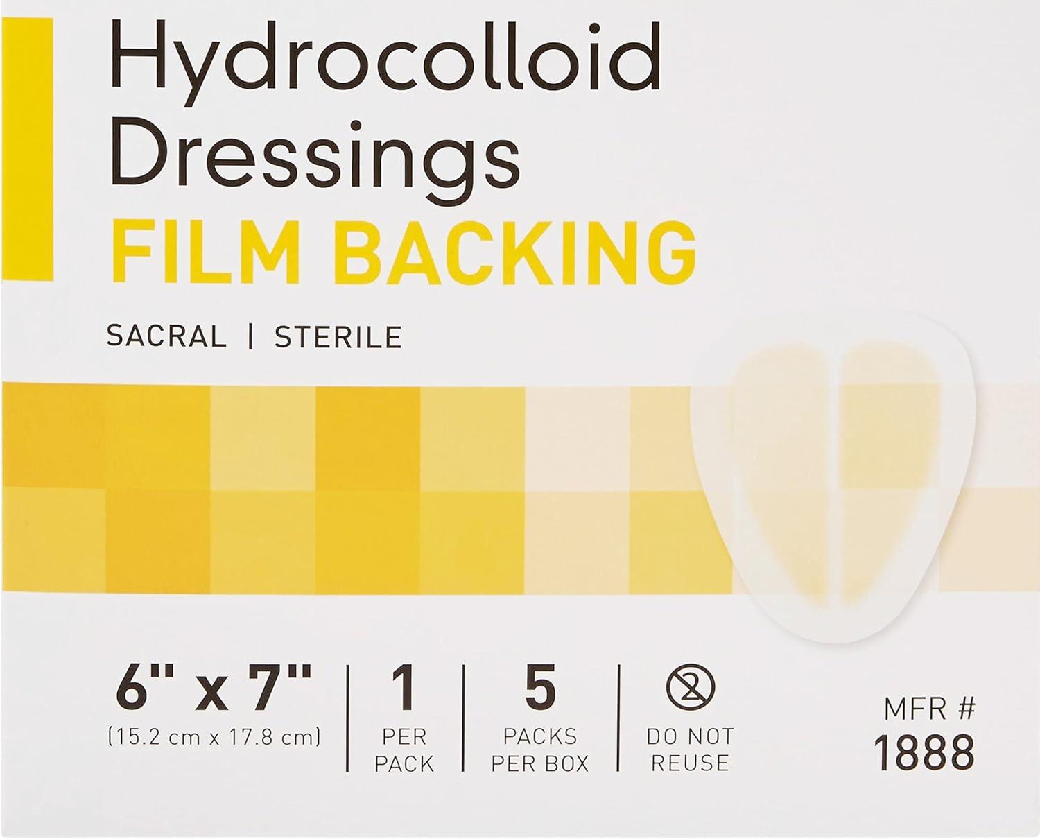image:imageMcKesson Hydrocolloid Dressing Sterile Sacral Film Backing 5 Dressings SelfAdhesive Sterile Bandage Waterproof Patch for Bed Sore Mild Burn Blister Acne Care 6 in x 7 in6 x 7 Inch