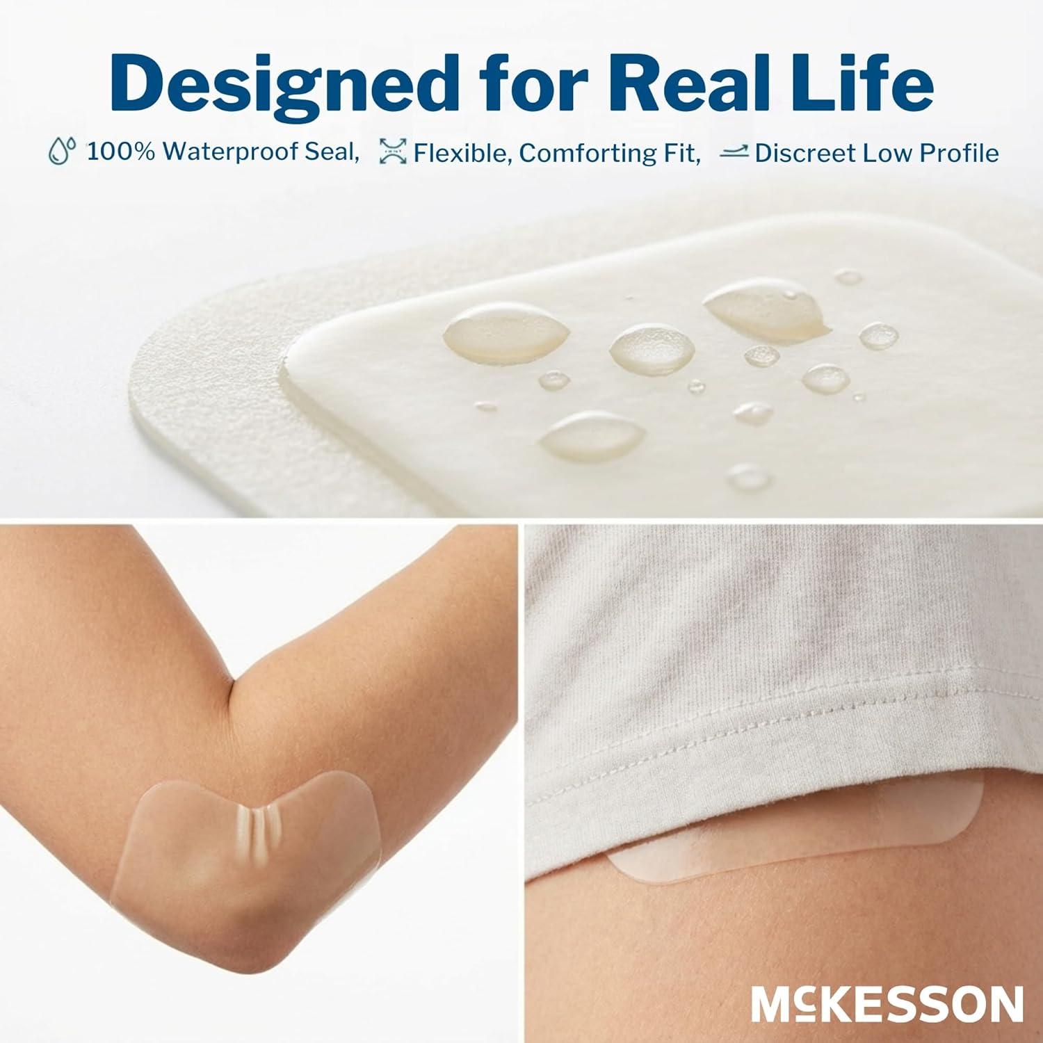 image:imageMcKesson Hydrocolloid Dressing Sterile Sacral Film Backing 5 Dressings SelfAdhesive Sterile Bandage Waterproof Patch for Bed Sore Mild Burn Blister Acne Care 6 in x 7 in4 x 4 Inch