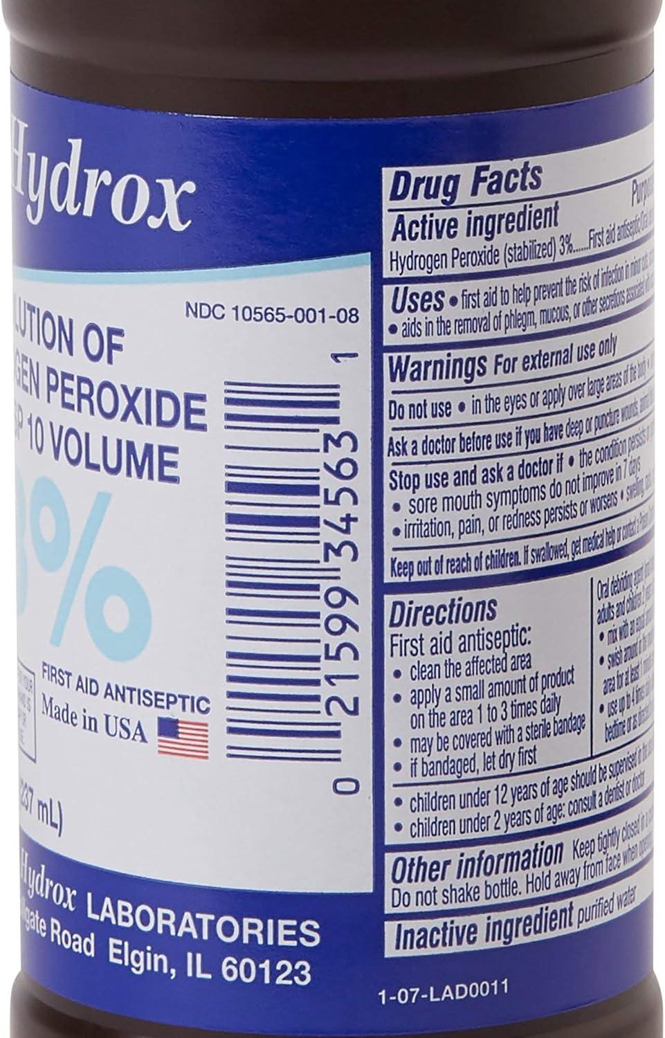 image:imageMcKesson Hydrogen Peroxide 3 8 oz Pack of 1 Topical Solution USP First Aid Antiseptic Oral Debriding Agent
