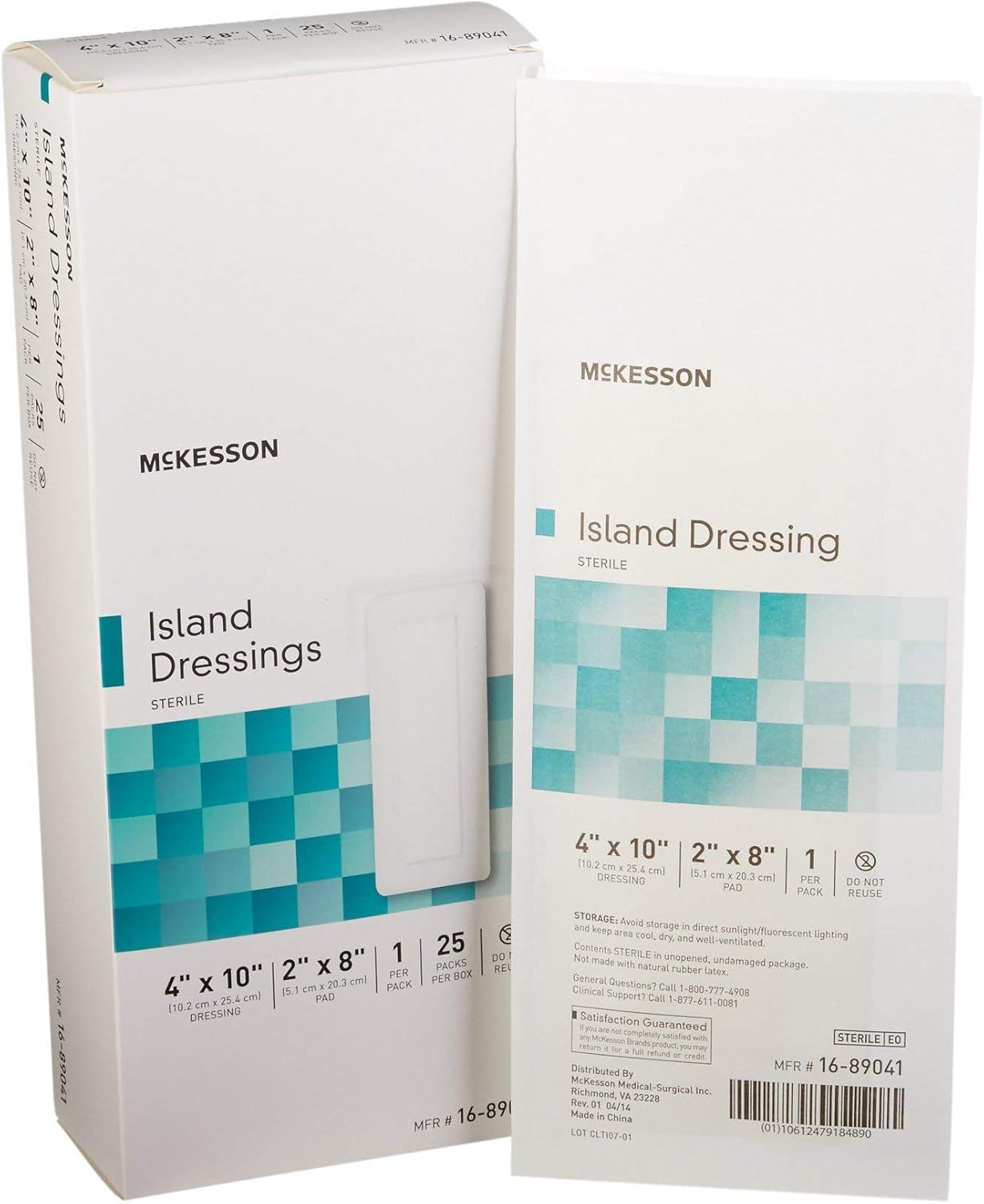 image:imageMcKesson Island Dressing Sterile PolypropyleneRayon 4 in x 10 in 25 Count 1 Pack4 X 10 Inch 100 ct