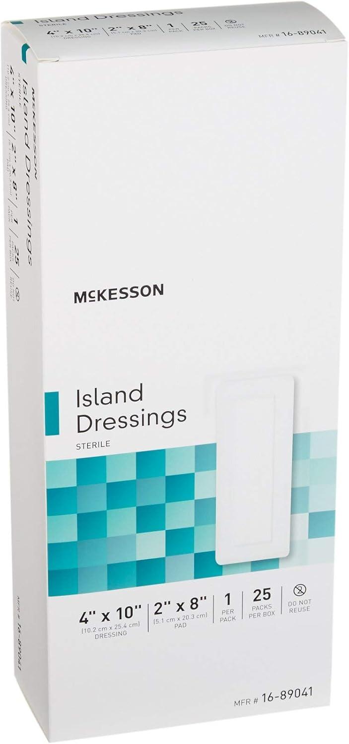 image:imageMcKesson Island Dressing Sterile PolypropyleneRayon 4 in x 10 in 25 Count 1 Pack4 X 10 Inch 100 ct