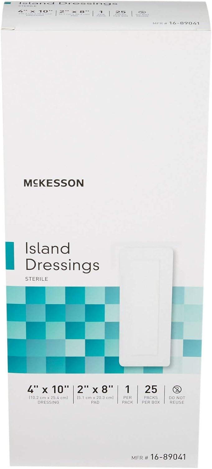 image:imageMcKesson Island Dressing Sterile PolypropyleneRayon 4 in x 10 in 25 Count 1 Pack4 X 10 Inch 100 ct