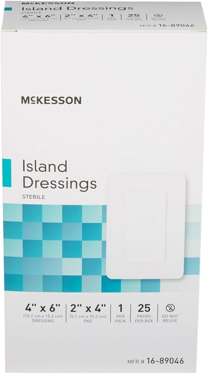 image:imageMcKesson Island Dressing Sterile PolypropyleneRayon 4 in x 10 in 25 Count 1 Pack4 X 6 Inch 100 ct