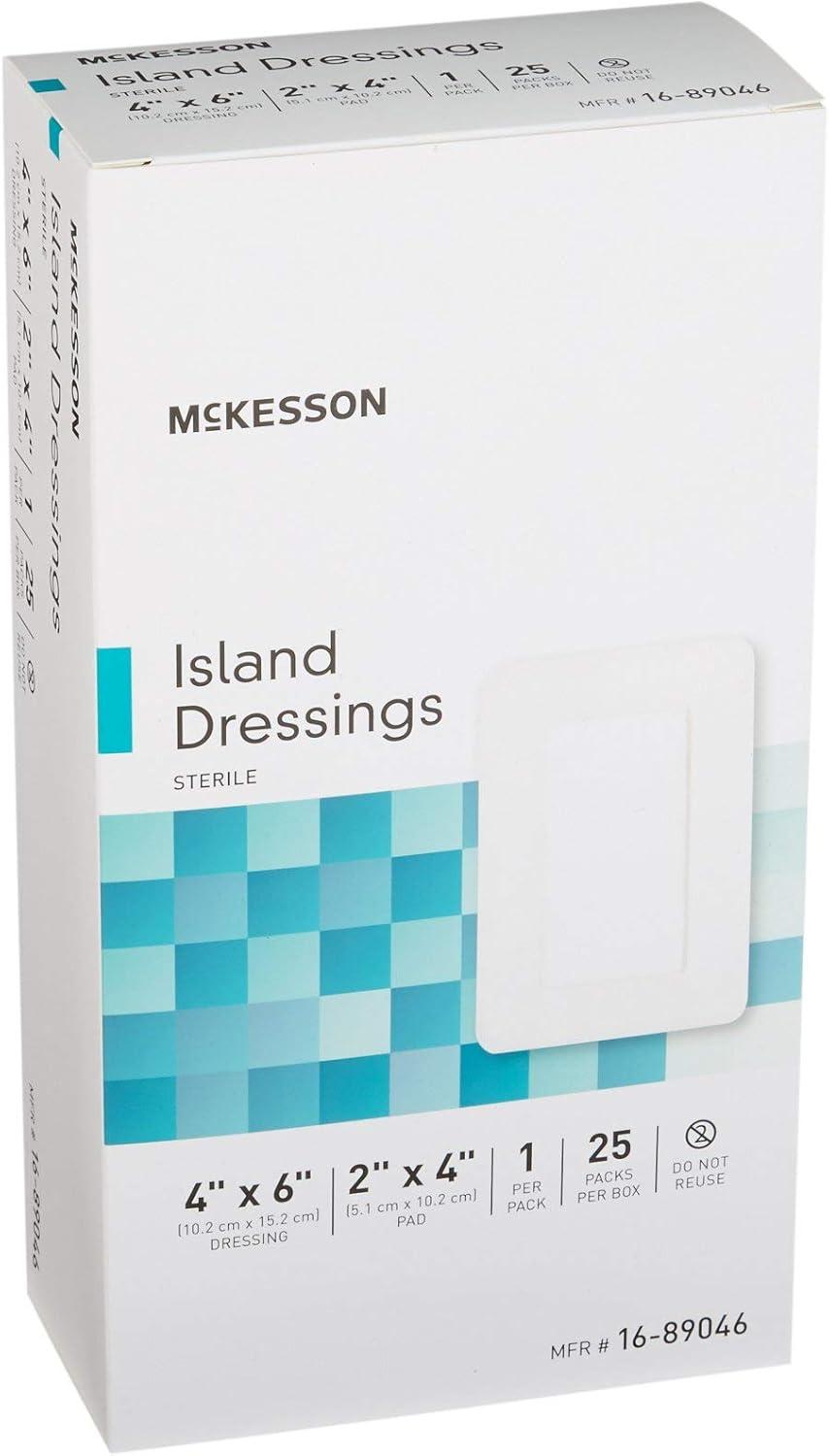 image:imageMcKesson Island Dressing Sterile PolypropyleneRayon 4 in x 10 in 25 Count 1 Pack4 X 6 Inch 100 ct