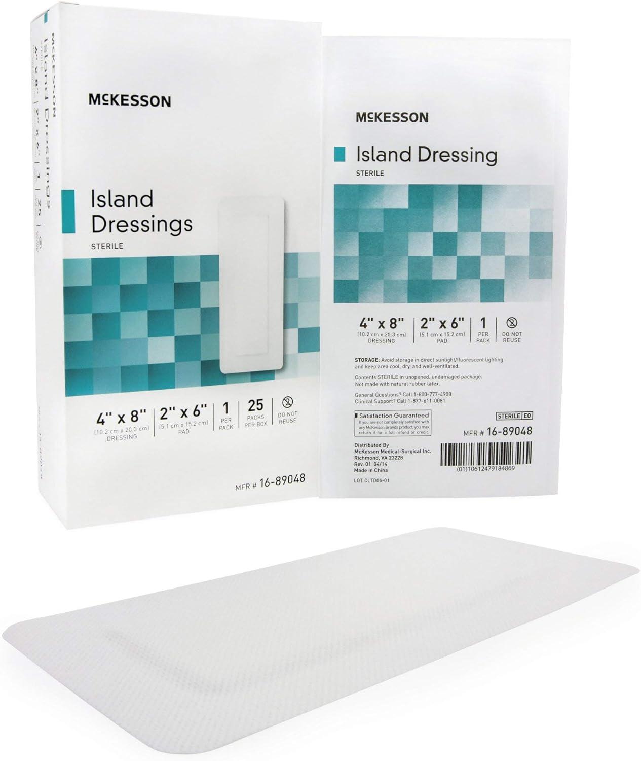 image:imageMcKesson Island Dressing Sterile PolypropyleneRayon 4 in x 10 in 25 Count 1 Pack4 X 8 Inch 25 ct