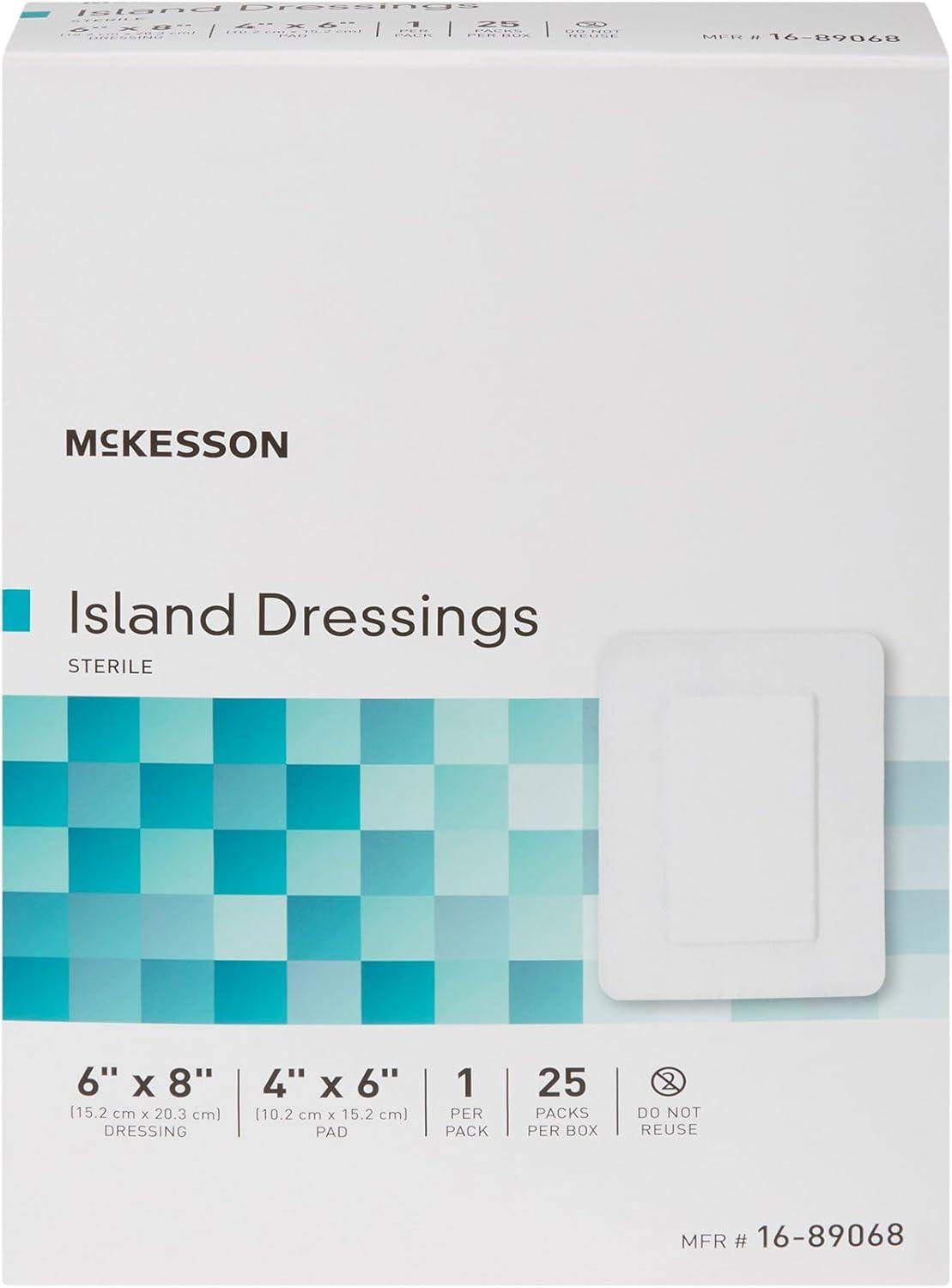 image:imageMcKesson Island Dressing Sterile PolypropyleneRayon 4 in x 10 in 25 Count 1 Pack6 X 8 Inch 100 ct