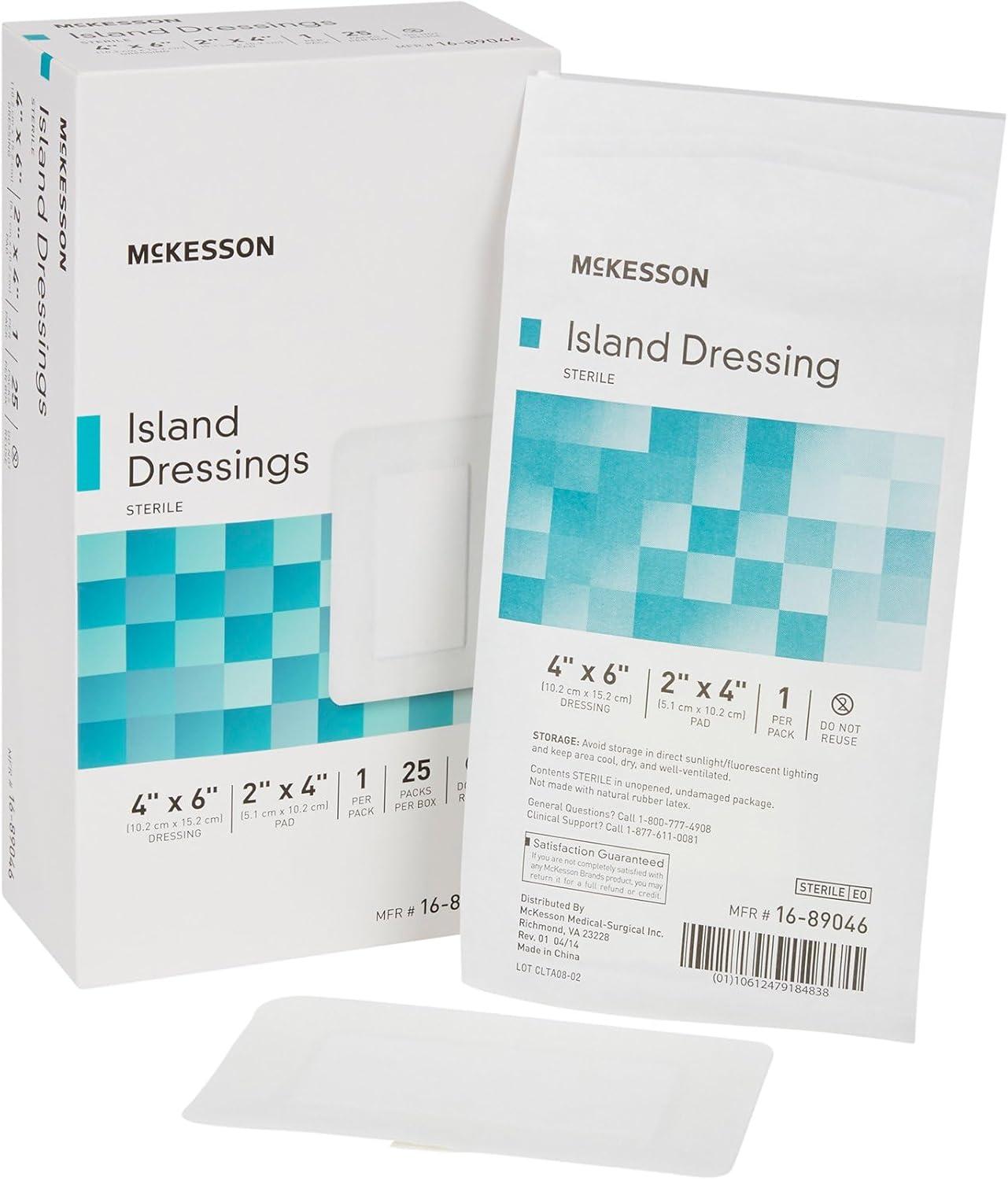 image:imageMcKesson Island Dressing Sterile PolypropyleneRayon 4 in x 6 in 25 Count 1 Pack