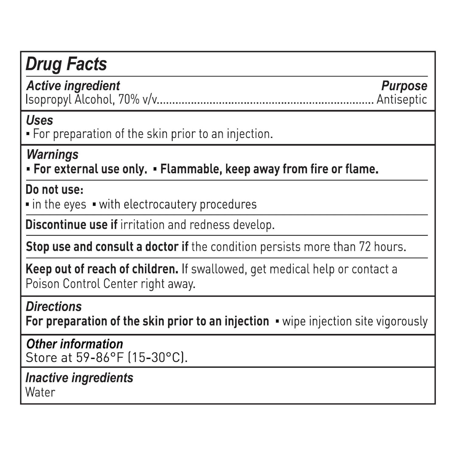 image:imageMcKesson Isopropyl Alcohol Swabsticks 75 Swabs Sterile Individual Wrapped 3 Per Packs 25 Packs