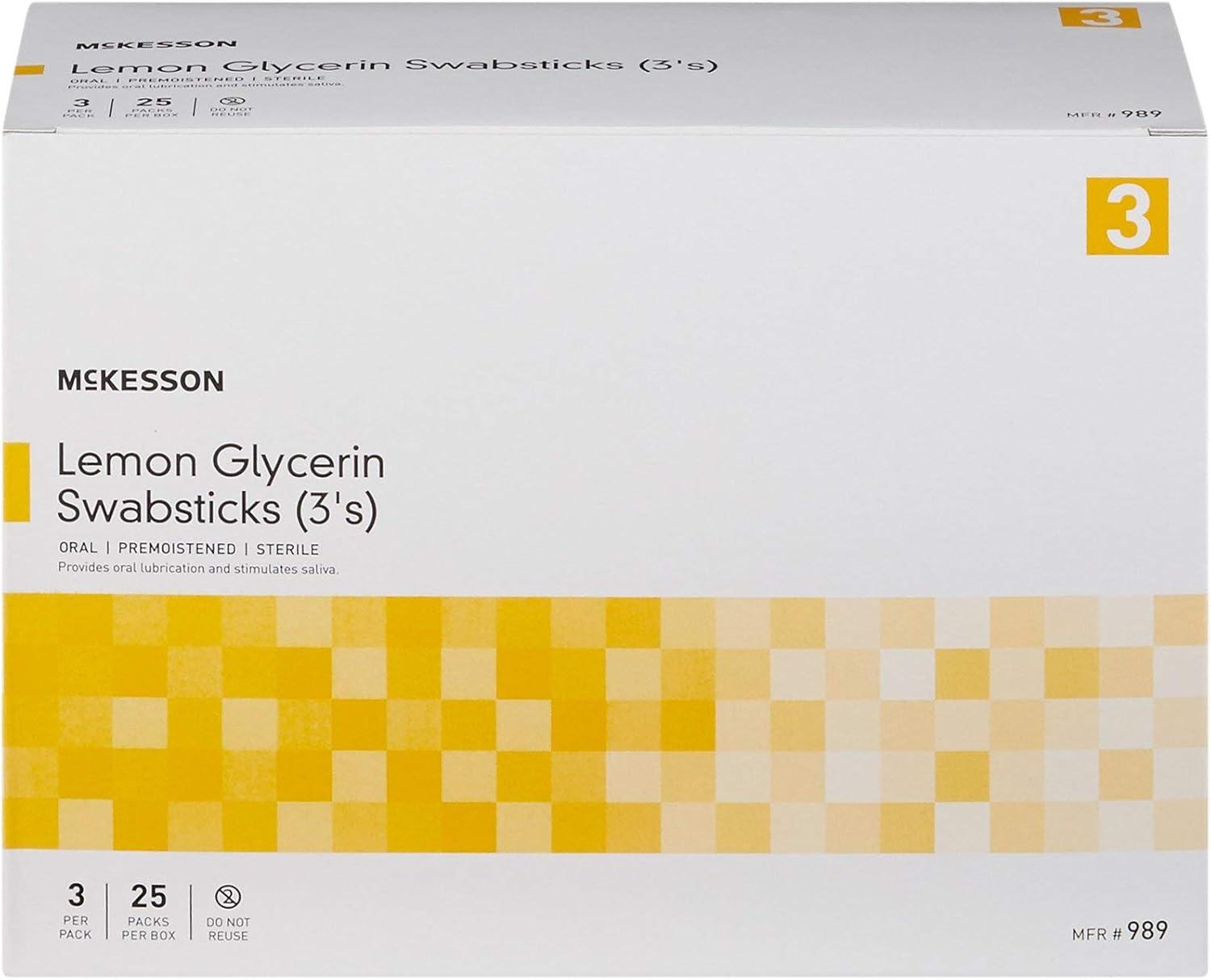 image:imageMcKesson Lemon Glycerin Swabsticks Sterile Oral Swab Stick 25 Count 1 Pack25 ct