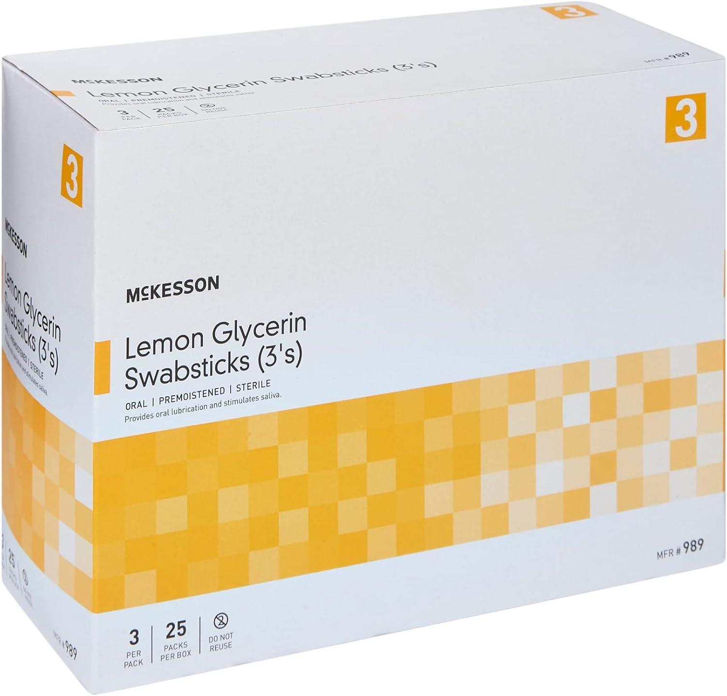 image:imageMcKesson Lemon Glycerin Swabsticks Sterile Oral Swab Stick 25 Count 1 Pack25 ct