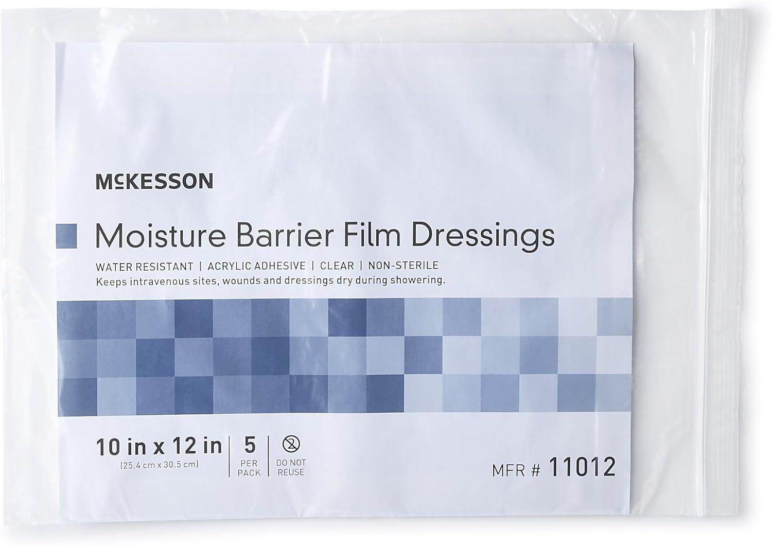 image:imageMcKesson Moisture Barrier Film Dressings WaterResistant Wound Protector for Showering 10 in x 12 in 5 Count 1 Pack