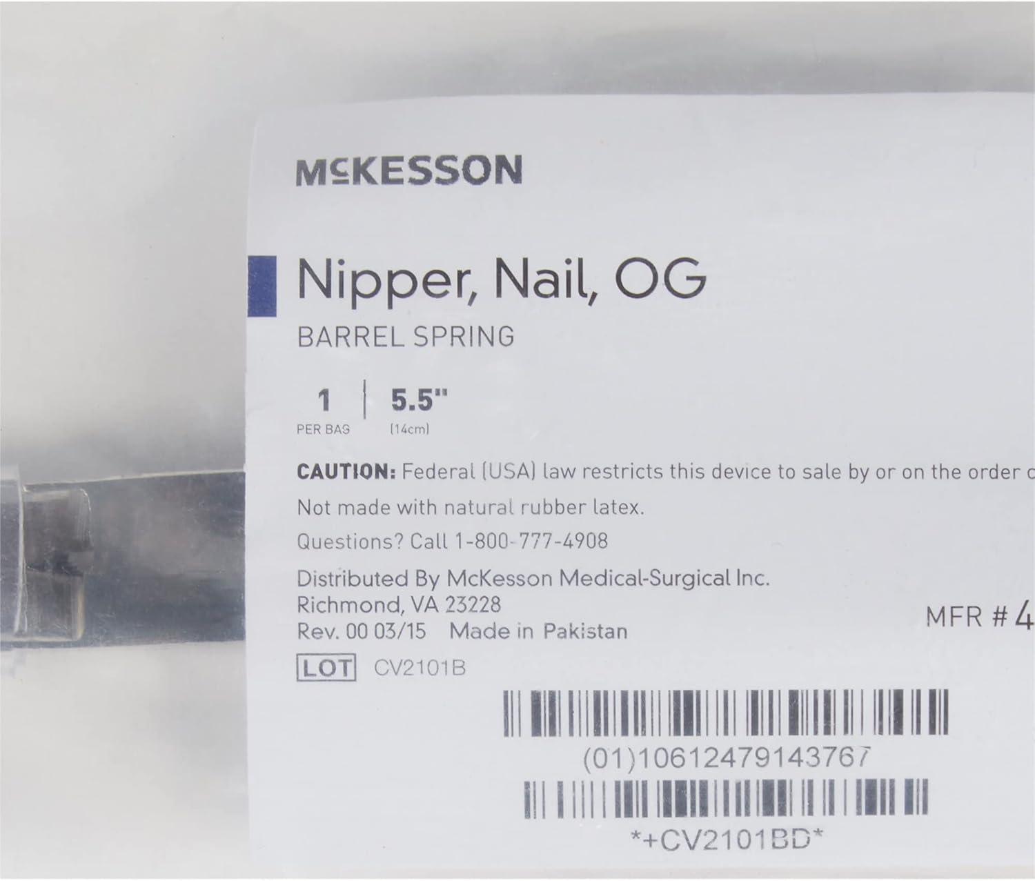 image:imageMcKesson Nail Nipper Professional Stainless Steel Pliers Cuticle Trimmer for Nail Care 5 12 in 1 Count