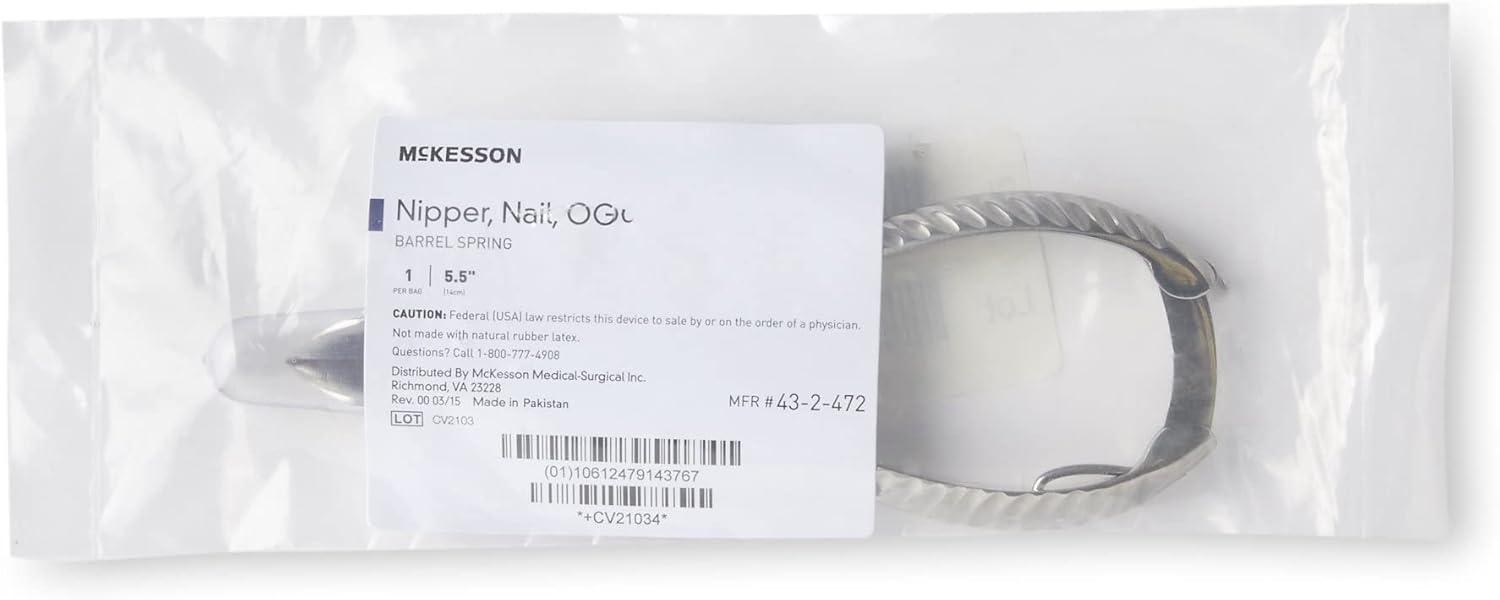 image:imageMcKesson Nail Nipper Professional Stainless Steel Pliers Cuticle Trimmer for Nail Care 5 12 in 1 Count