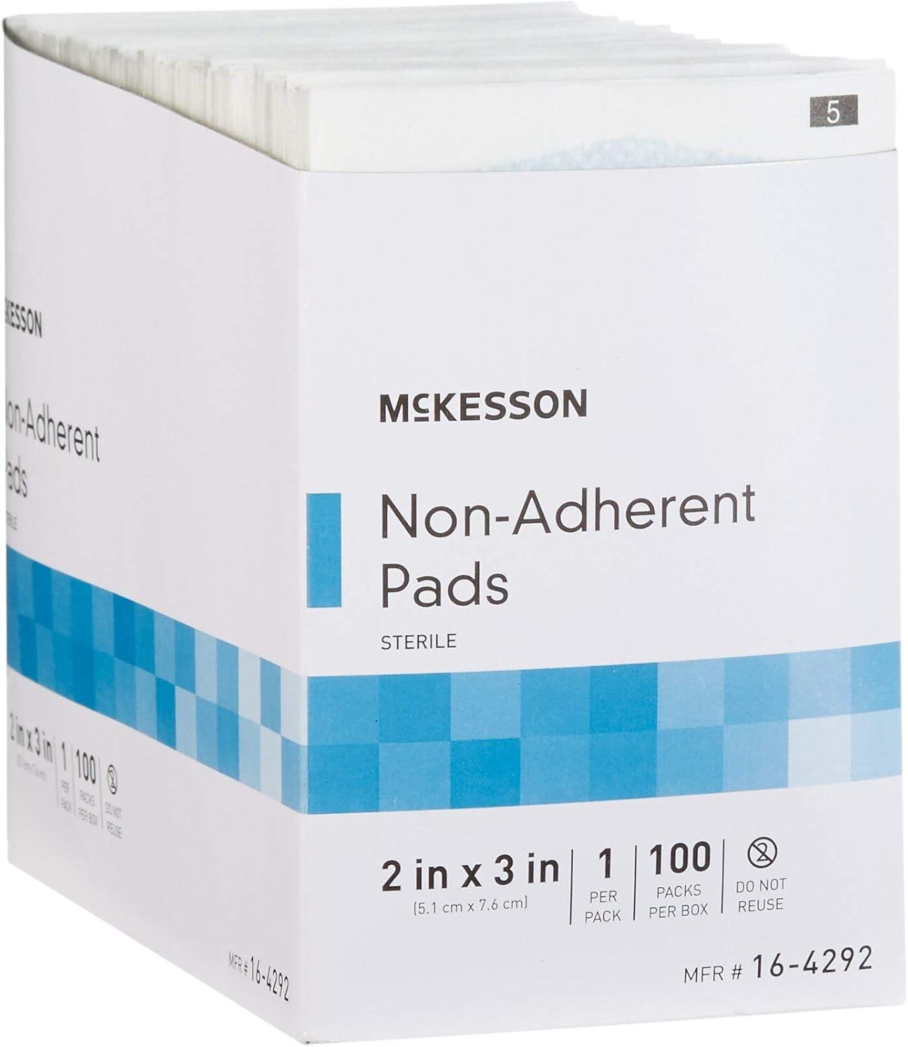 image:imageMcKesson NonAdherent Pads for Wounds 2x3 Inch 100 Count Sterile NonStick Wound Dressing Highly Absorbent Painless Removal Individually Wrapped2x3 Inch