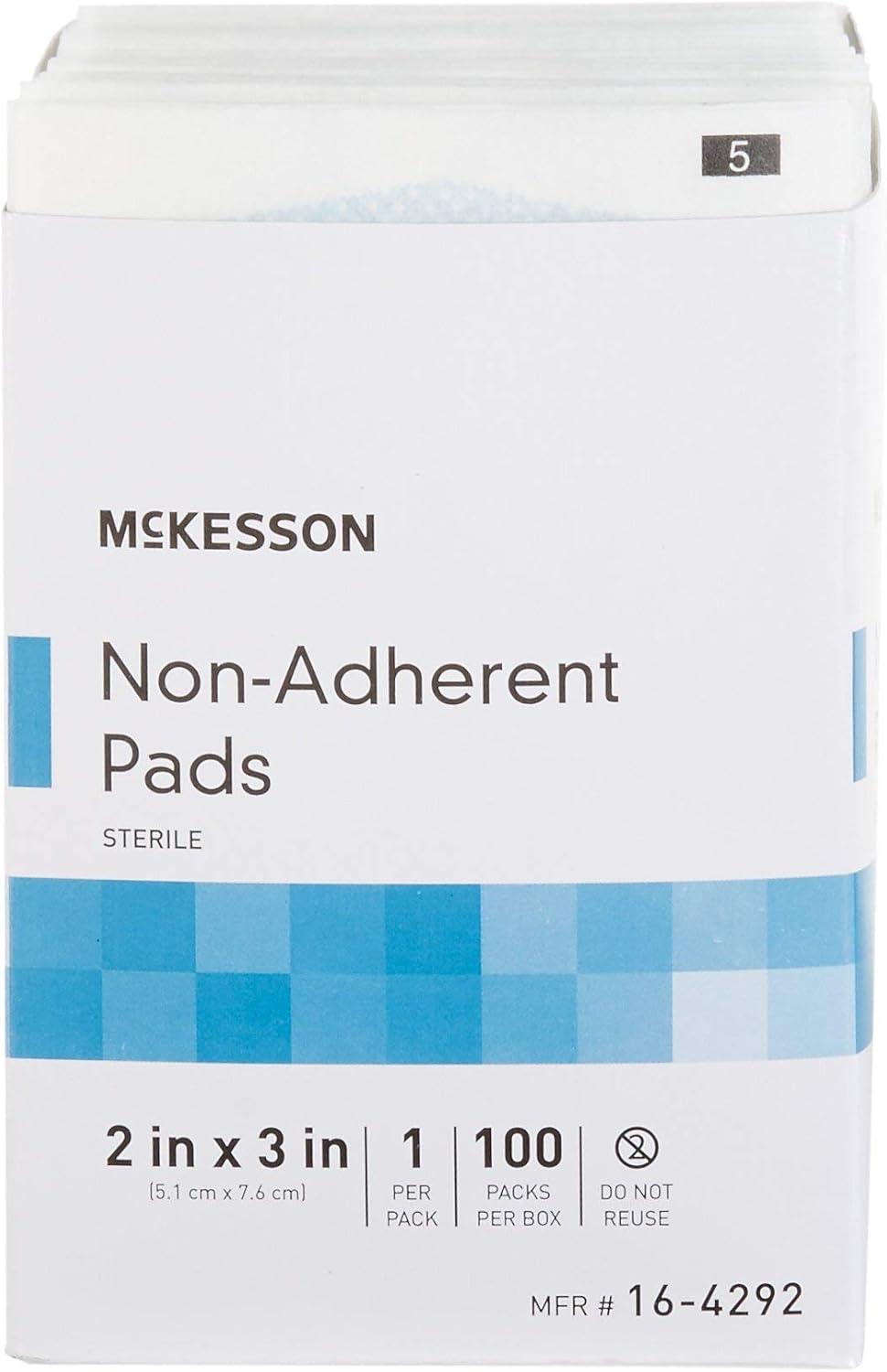image:imageMcKesson NonAdherent Pads for Wounds 2x3 Inch 100 Count Sterile NonStick Wound Dressing Highly Absorbent Painless Removal Individually Wrapped2x3 Inch