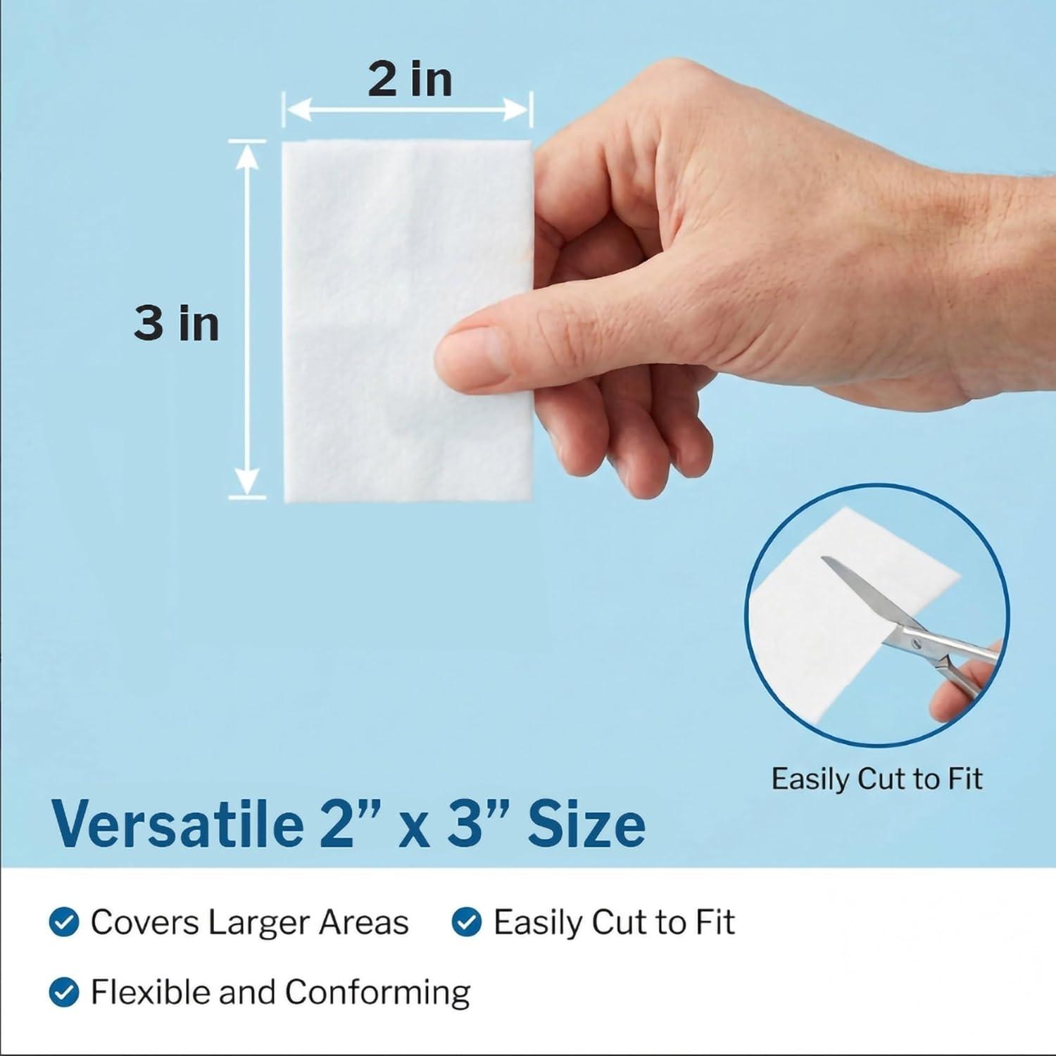 image:imageMcKesson NonAdherent Pads for Wounds 2x3 Inch 100 Count Sterile NonStick Wound Dressing Highly Absorbent Painless Removal Individually Wrapped2x3 Inch