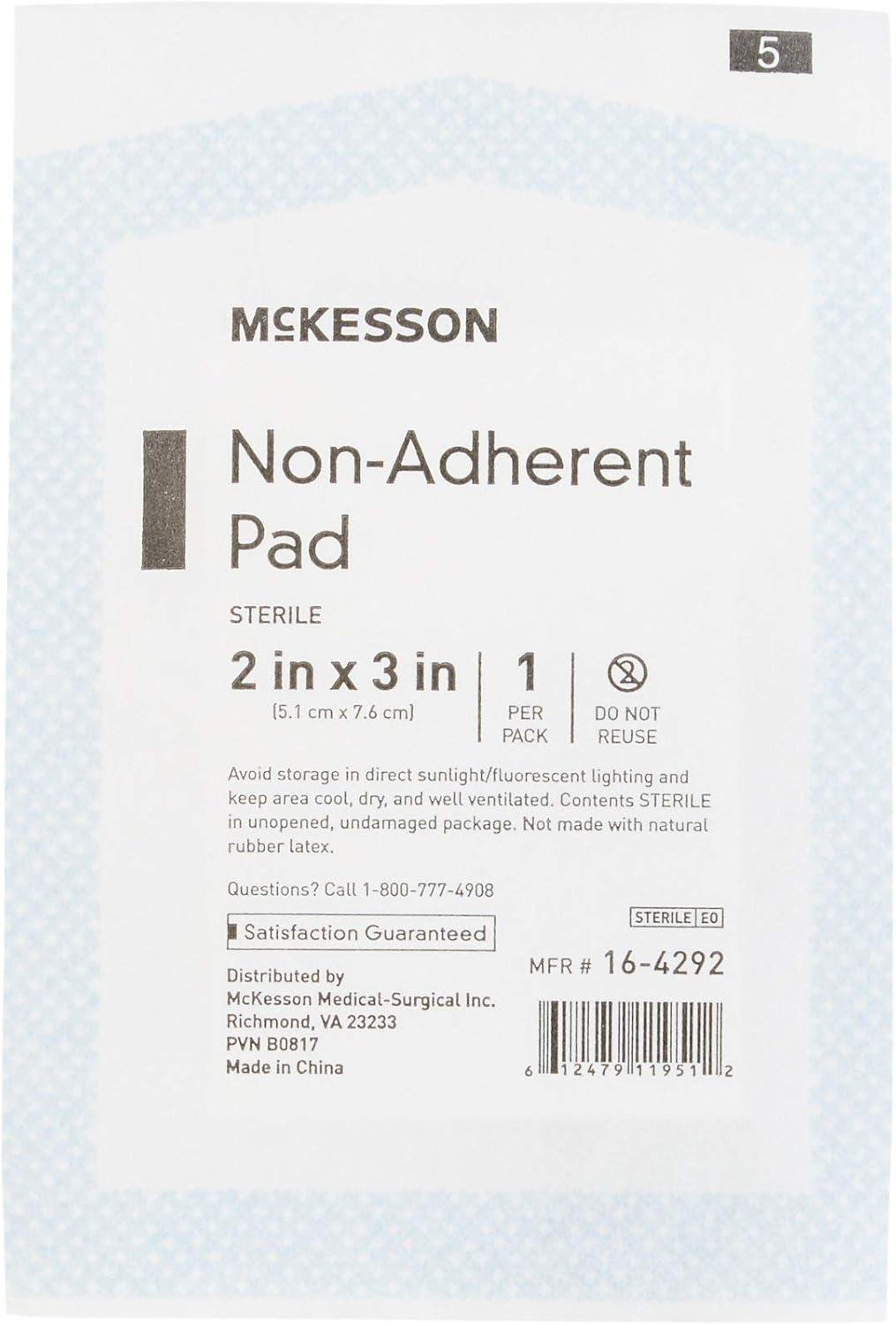 image:imageMcKesson NonAdherent Pads for Wounds 2x3 Inch 100 Count Sterile NonStick Wound Dressing Highly Absorbent Painless Removal Individually Wrapped2x3 Inch