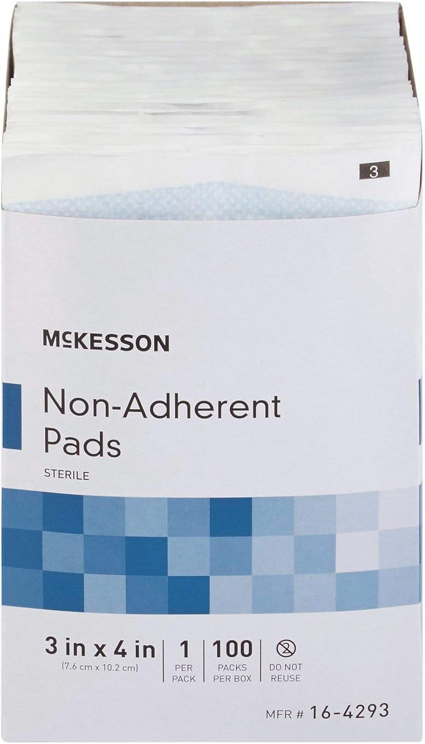 image:imageMcKesson NonAdherent Pads for Wounds 2x3 Inch 100 Count Sterile NonStick Wound Dressing Highly Absorbent Painless Removal Individually Wrapped3x4 Inch