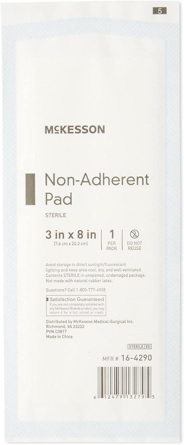 image:imageMcKesson NonAdherent Pads for Wounds 2x3 Inch 100 Count Sterile NonStick Wound Dressing Highly Absorbent Painless Removal Individually Wrapped8x3 Inch