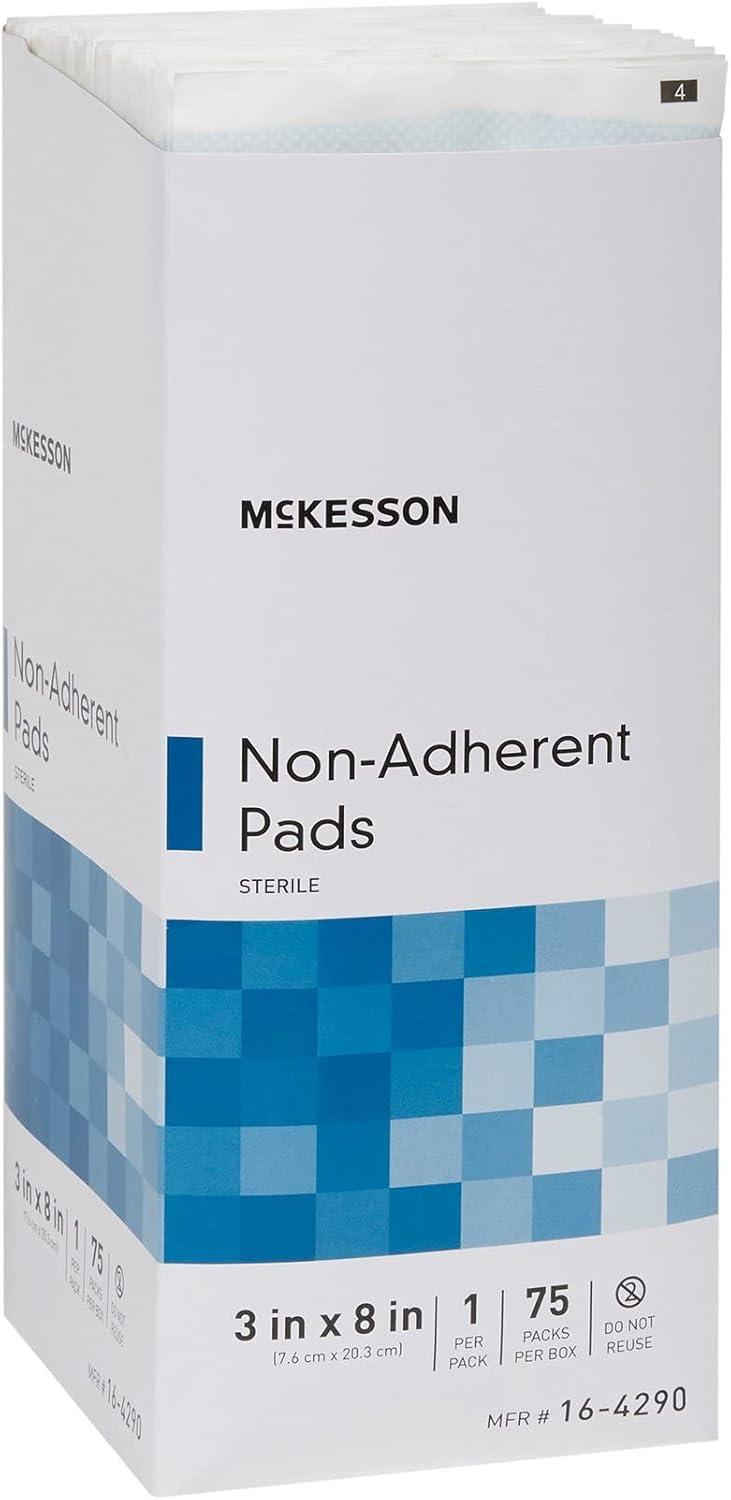 image:imageMcKesson NonAdherent Pads for Wounds 2x3 Inch 100 Count Sterile NonStick Wound Dressing Highly Absorbent Painless Removal Individually Wrapped8x3 Inch