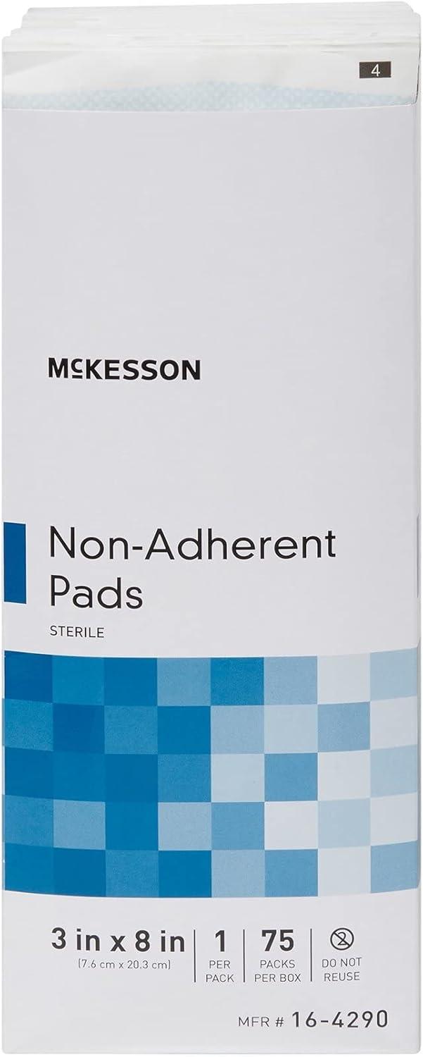 image:imageMcKesson NonAdherent Pads for Wounds 2x3 Inch 100 Count Sterile NonStick Wound Dressing Highly Absorbent Painless Removal Individually Wrapped8x3 Inch