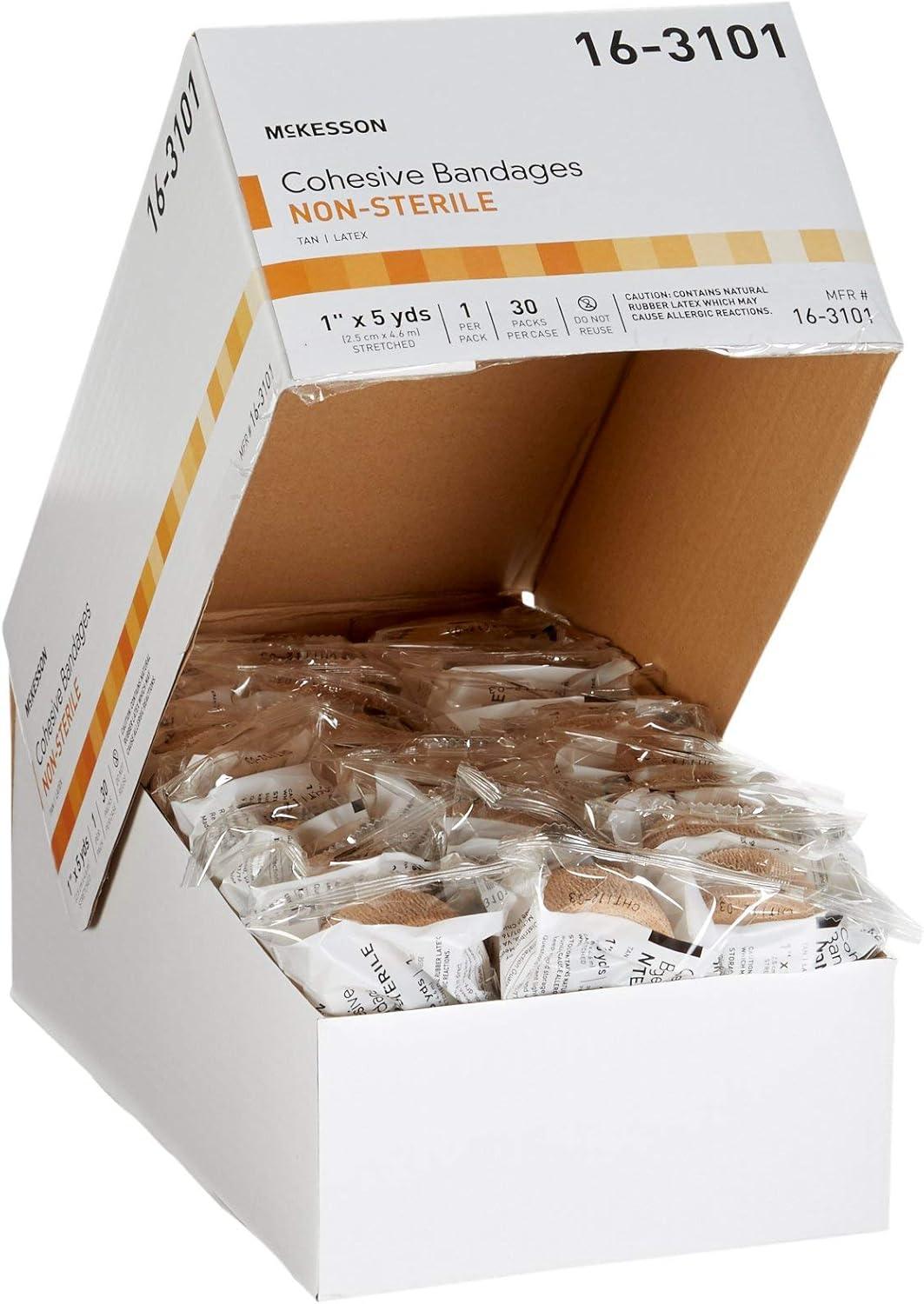 image:imageMcKesson NonSterile Elastic Cohesive Bandage Tan 1 in x 5 yds 1 Count 30 Packs 30 Total
