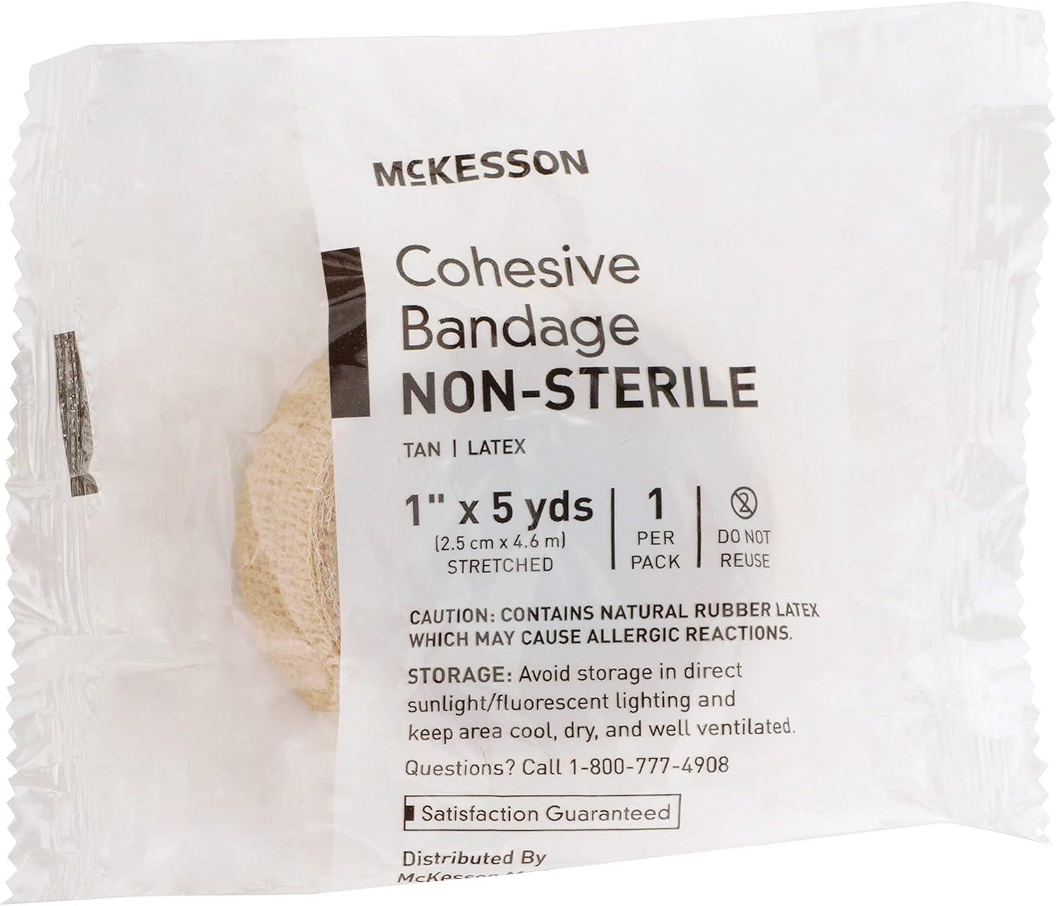 image:imageMcKesson NonSterile Elastic Cohesive Bandage Tan 1 in x 5 yds 1 Count 30 Packs 30 Total