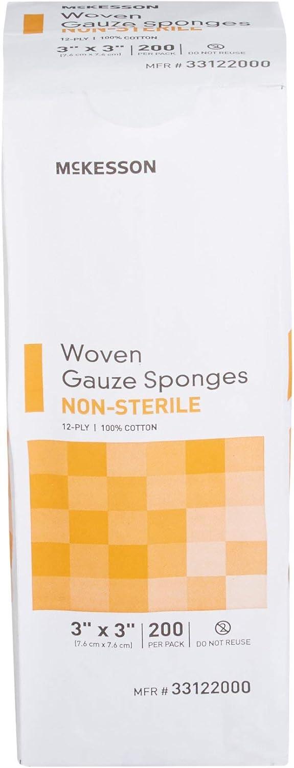 image:imageMcKesson NonSterile Gauze Pads 3x3 Inch 4000 Count Bulk Pack 12Ply 100 Cotton NonSterile Woven Sponges for Wound Care amp First Aid Highly Absorbent amp Breathable Medical Supplies3x3 Inch