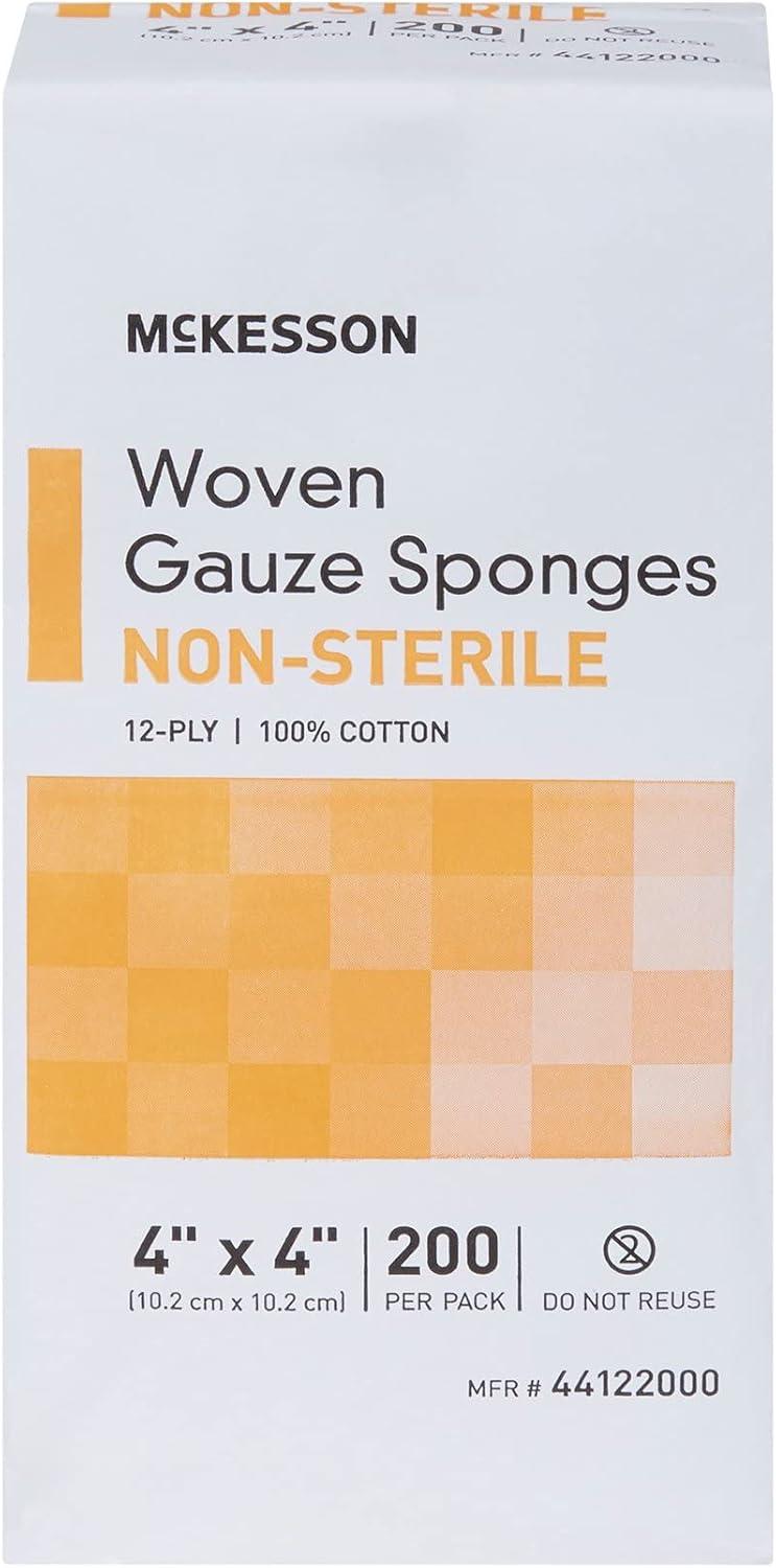 image:imageMcKesson NonSterile Gauze Pads 3x3 Inch 4000 Count Bulk Pack 12Ply 100 Cotton NonSterile Woven Sponges for Wound Care amp First Aid Highly Absorbent amp Breathable Medical Supplies4x4 Inch