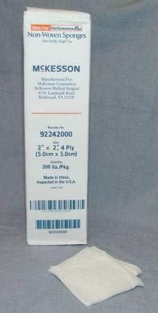 image:imageMcKesson NonWoven Sponges 4Ply NonSterile PolyesterRayon Blend 2 in x 2 in 200 per Pack 20 Packs 4000 Total