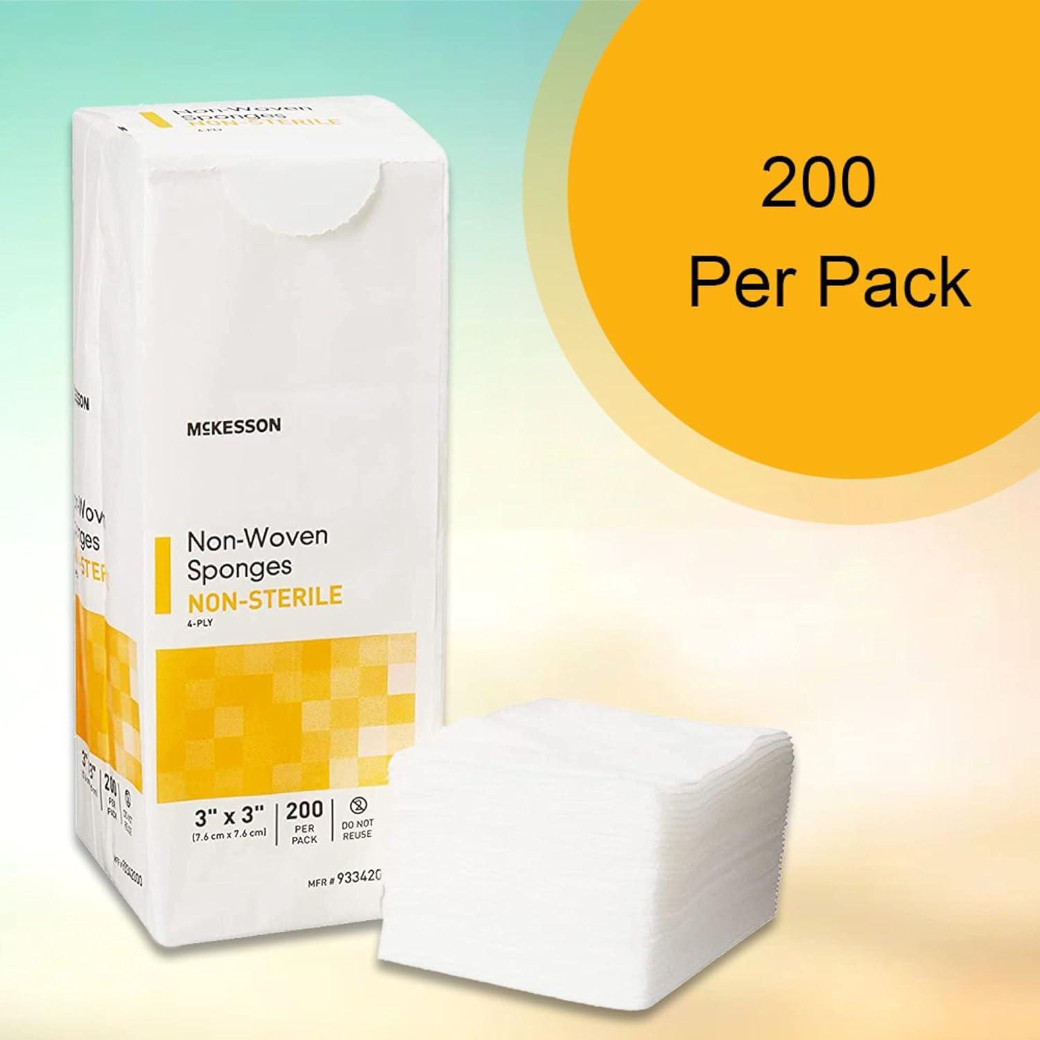 image:imageMcKesson NonWoven Sponges NonSterile 4Ply PolyesterRayon 3 in x 3 in 200 per Pack 1 Pack