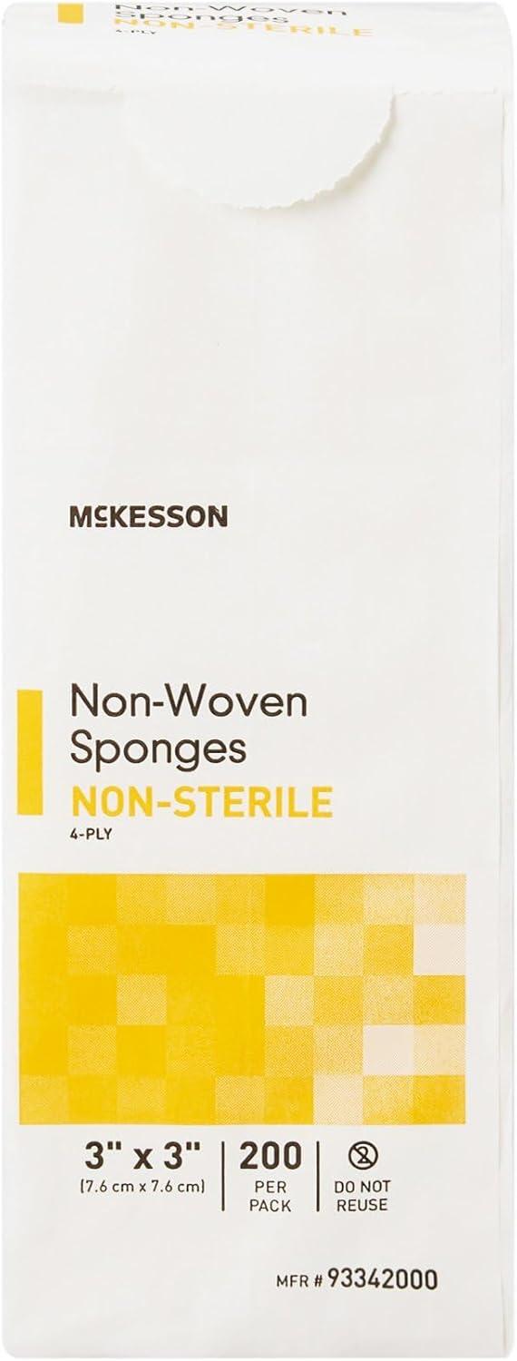image:imageMcKesson NonWoven Sponges NonSterile 4Ply PolyesterRayon 3 in x 3 in 200 per Pack 1 Pack