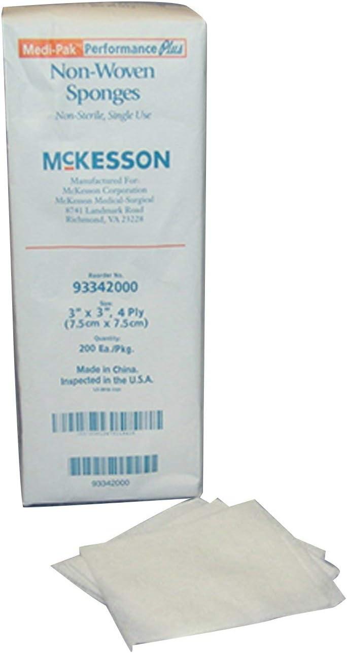 image:imageMcKesson NonWoven Sponges NonSterile 4Ply PolyesterRayon 3 in x 3 in 200 per Pack 1 Pack