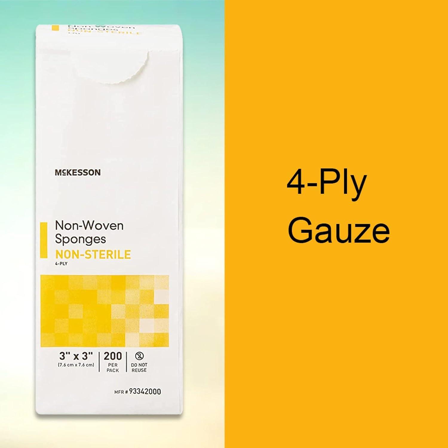 image:imageMcKesson NonWoven Sponges NonSterile 4Ply PolyesterRayon 3 in x 3 in 200 per Pack 1 Pack