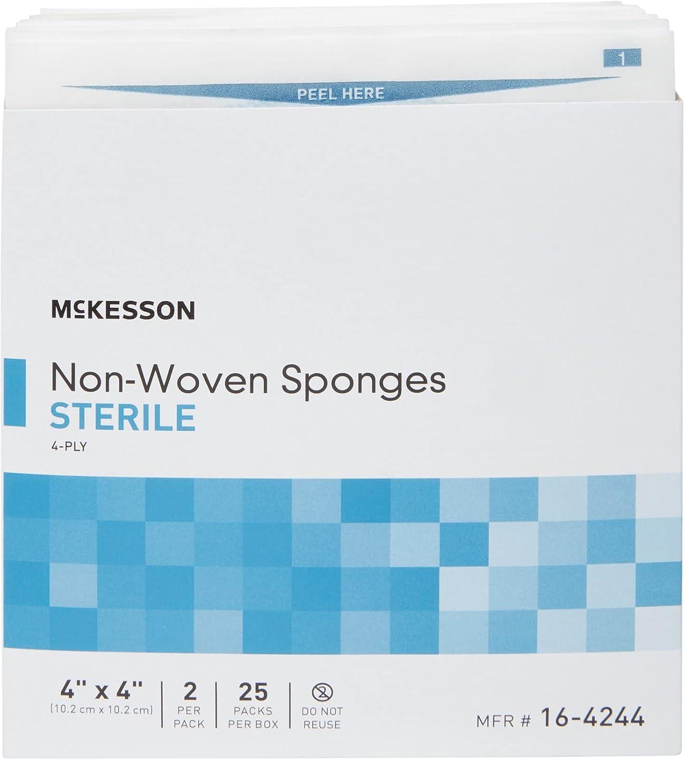 image:imageMcKesson NonWoven Sponges Sterile 4Ply PolyesterRayon 2 in x 2 in 2 per Pack 1500 Packs 3000 Total4 in x 4 in