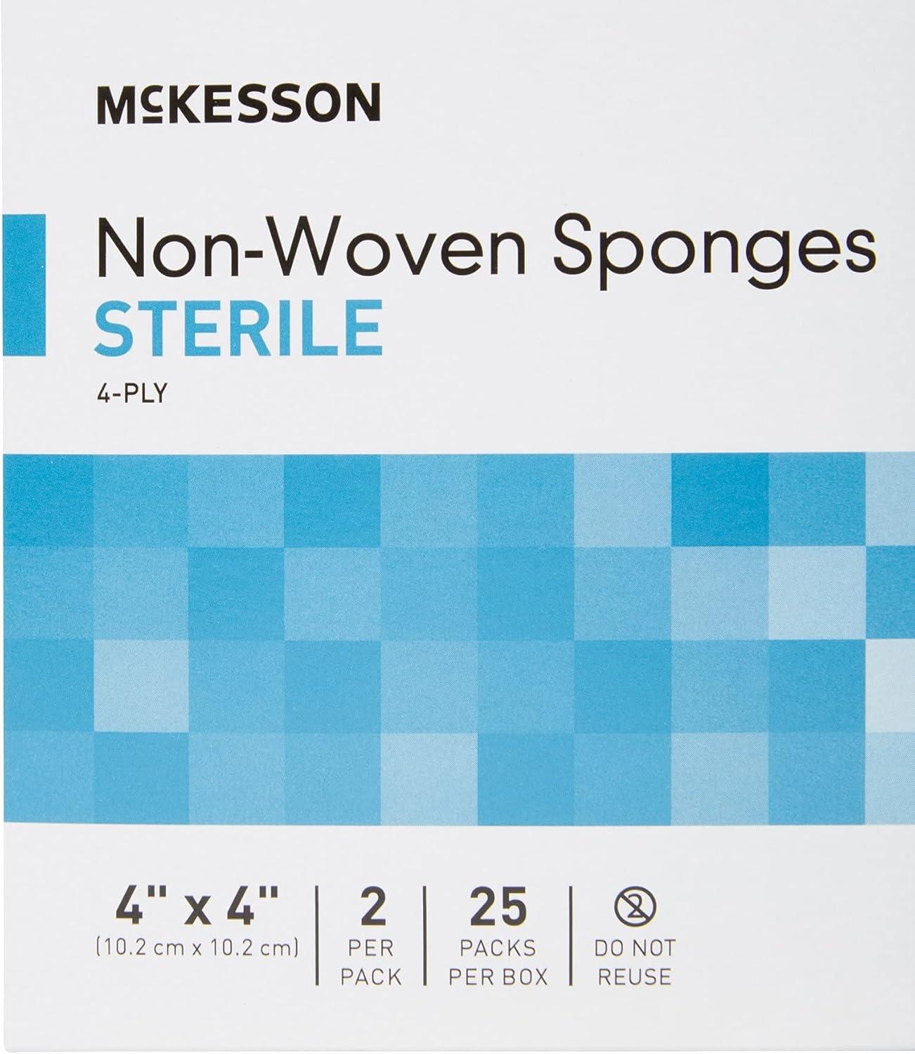 image:imageMcKesson NonWoven Sponges Sterile 4Ply PolyesterRayon 2 in x 2 in 2 per Pack 1500 Packs 3000 Total4 in x 4 in