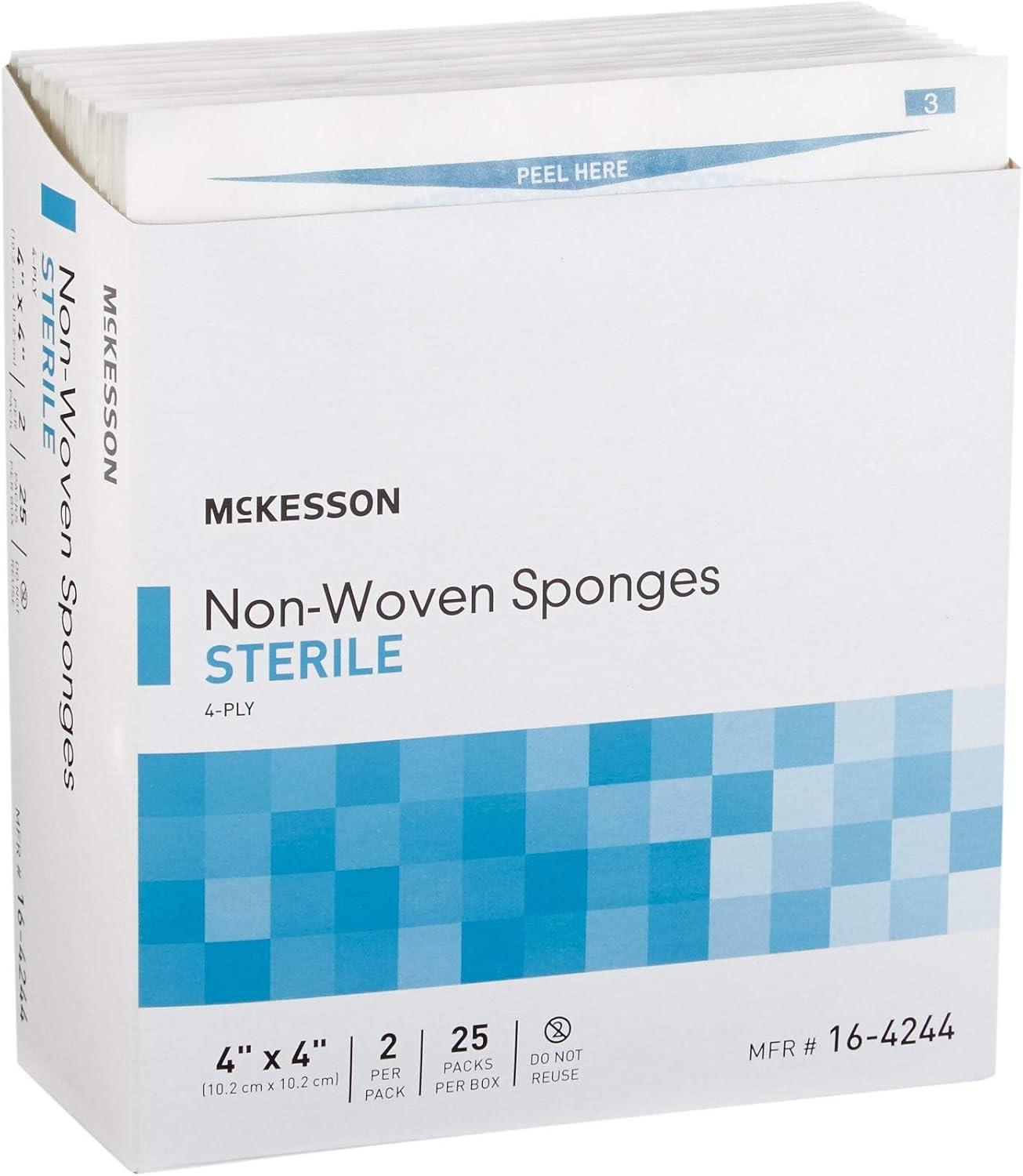image:imageMcKesson NonWoven Sponges Sterile 4Ply PolyesterRayon 2 in x 2 in 2 per Pack 1500 Packs 3000 Total4 in x 4 in
