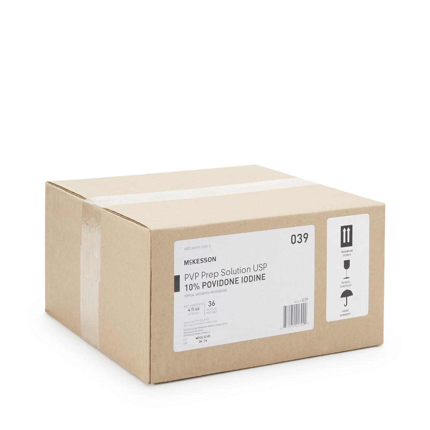 image:imageMcKesson PVP Prep Solution USP 10 PovidoneIodine 4 oz 1 Count4 Fl Oz Pack of 36