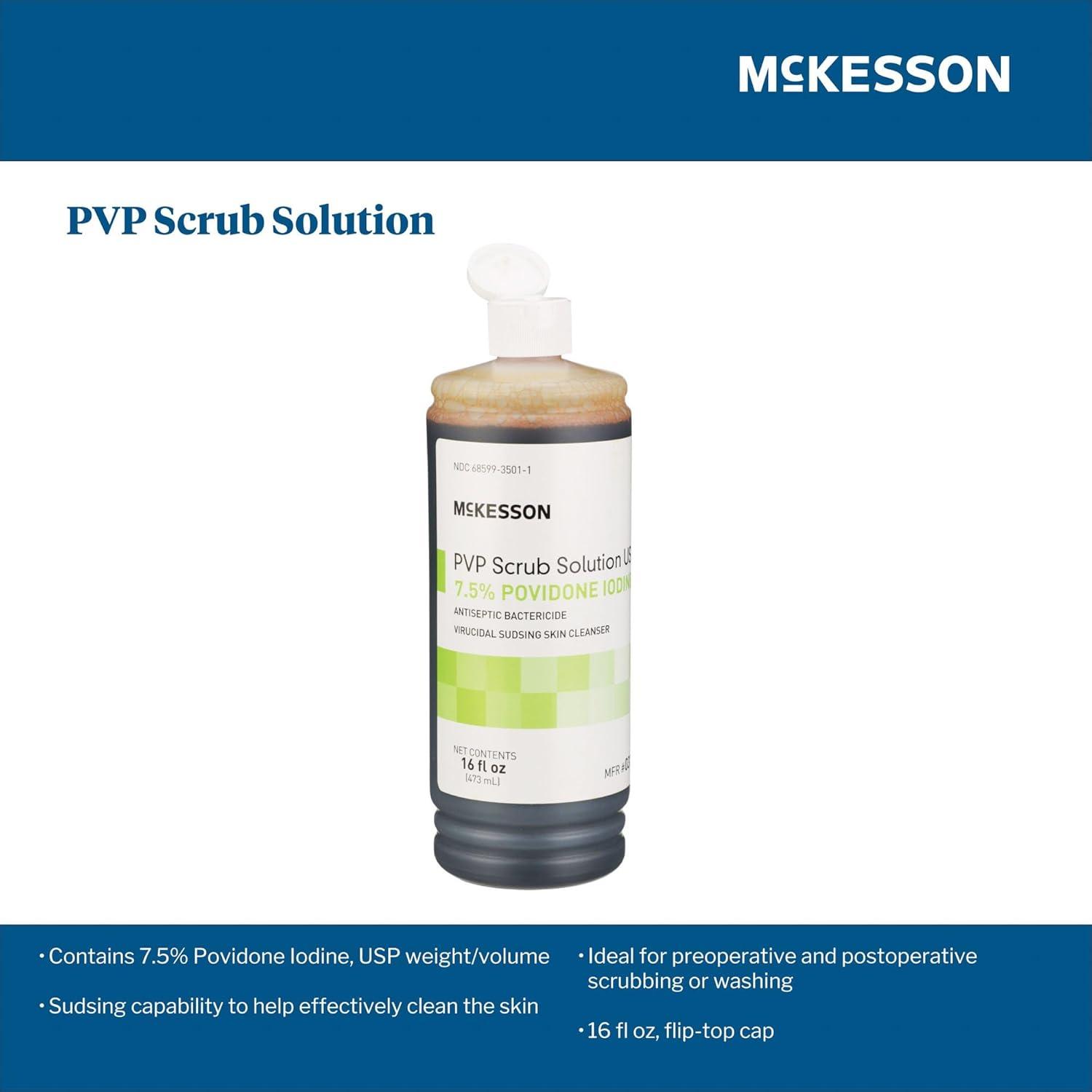 image:imageMcKesson PVP Scrub Solution USP 75 PovidoneIodine 16 oz 1 Count16 Fl Oz Pack of 1
