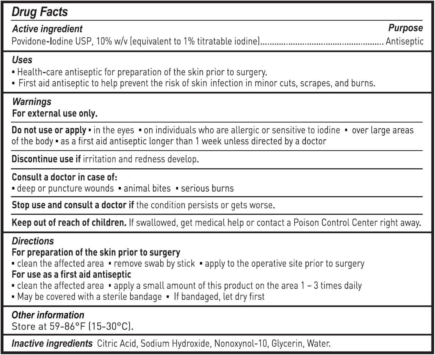 image:imageMcKesson Povidone Iodine 10 Swabs Stick 75 Sticks Sterile Swabsticks Topical PreSurgical and First Aid 3 Per Pack 25 Packs75 ct